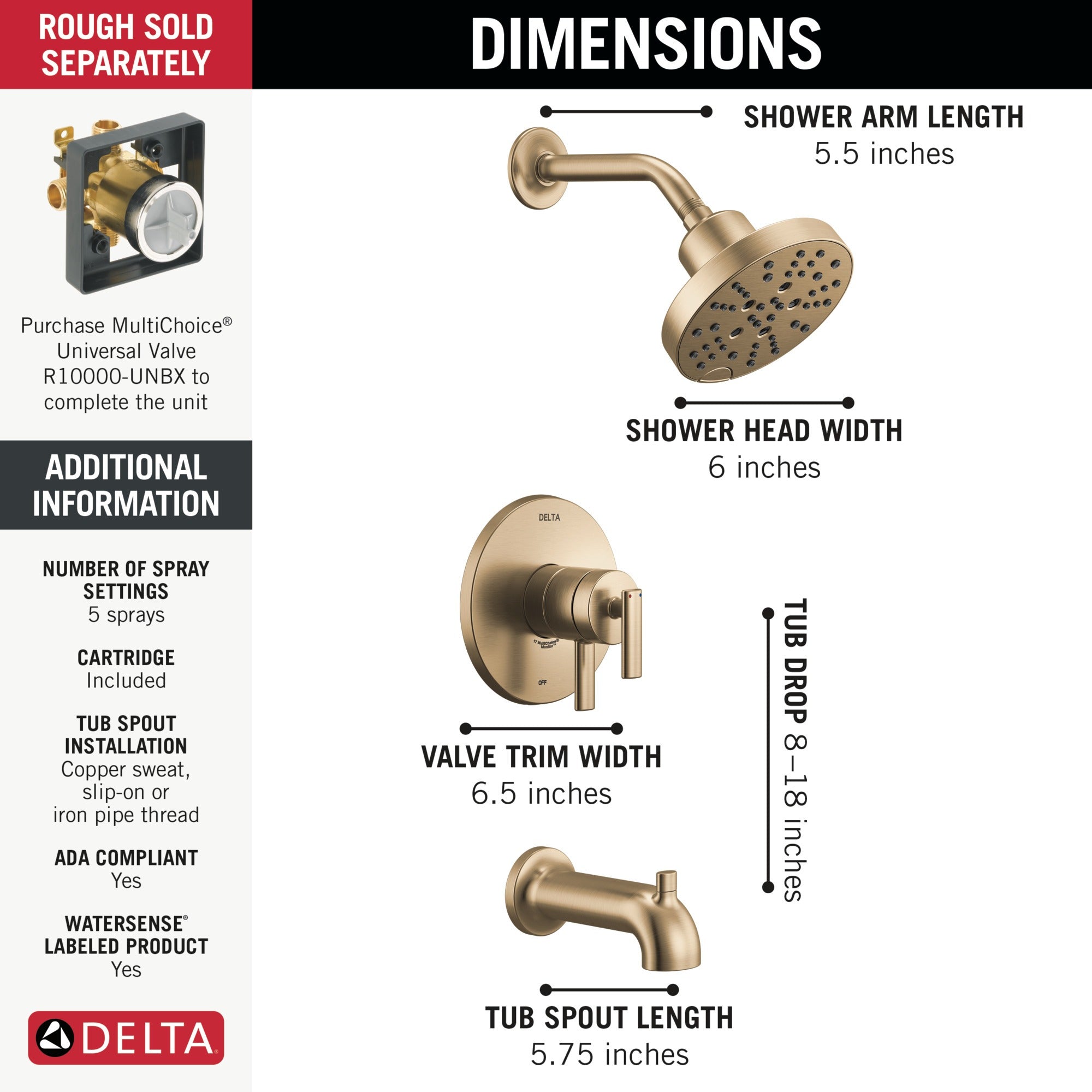 Delta Altado™ Monitor 17 Series Tub & Shower Trim