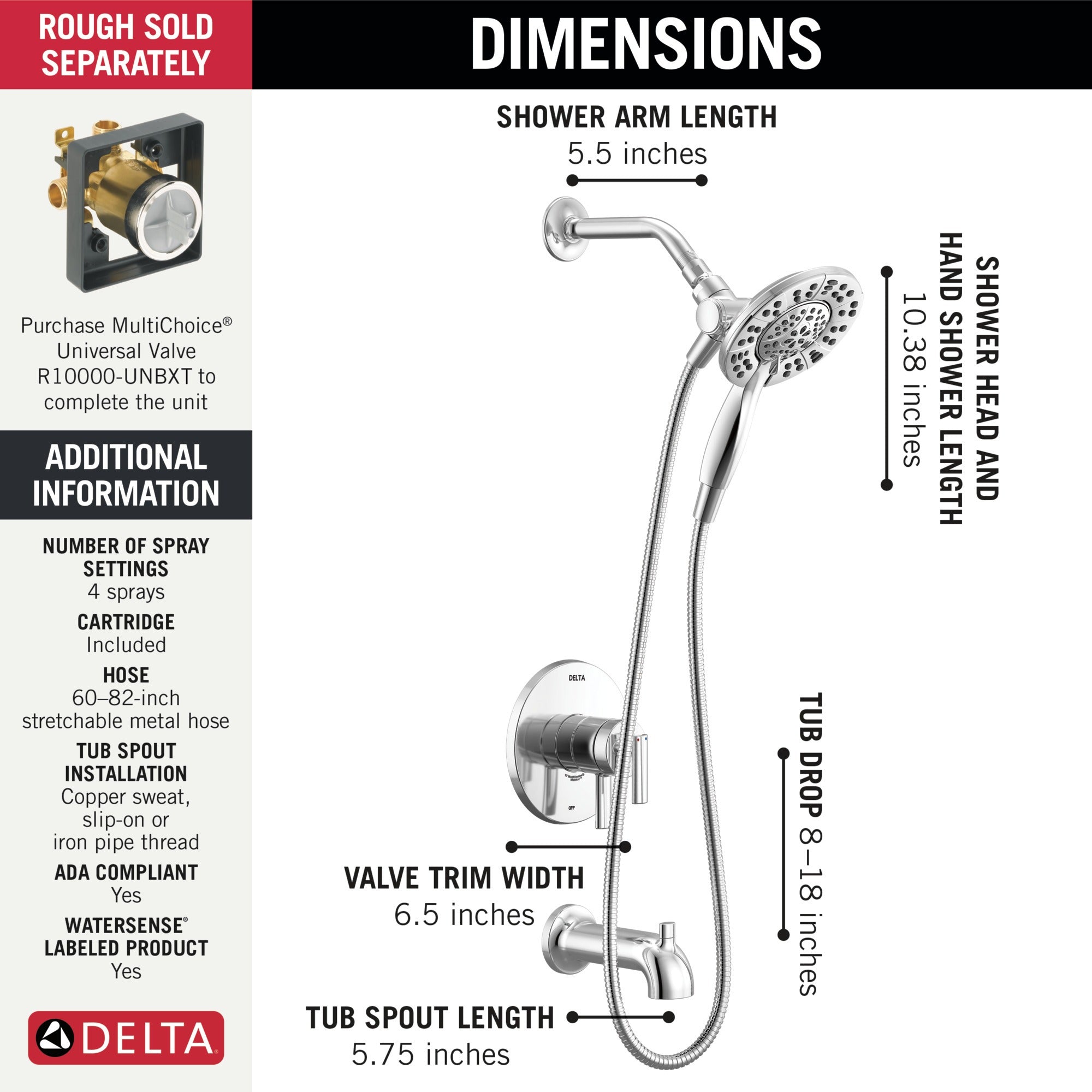 Delta Altado™ Monitor 17 Series Tub & Shower Trim with In2ition®