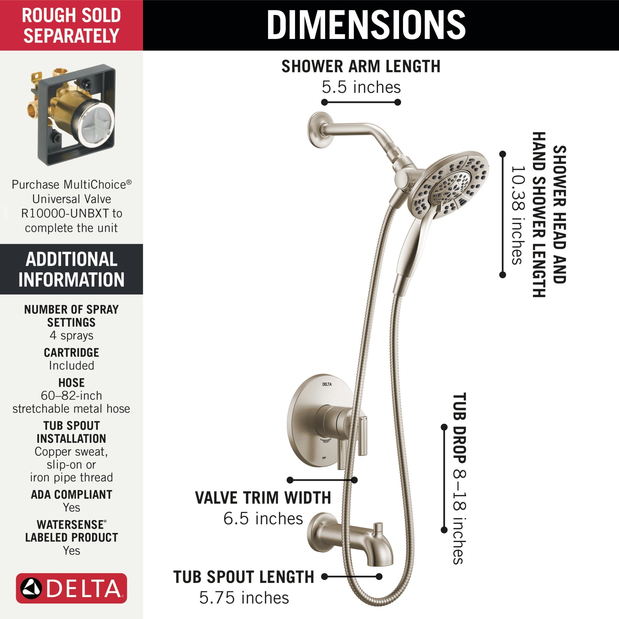 Delta Altado™ Monitor 17 Series Tub & Shower Trim with In2ition®
