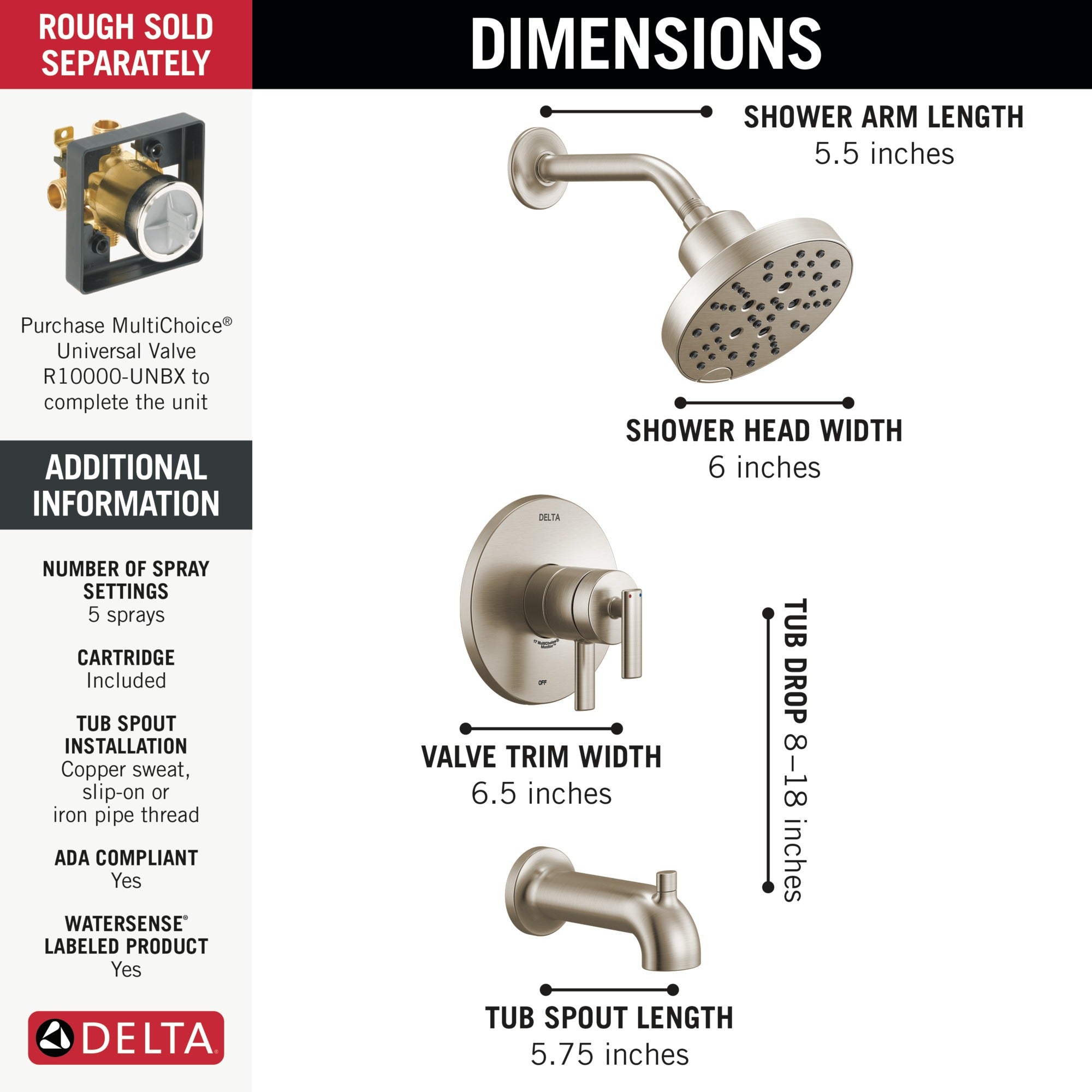Delta Altado™ Monitor 17 Series Tub & Shower Trim
