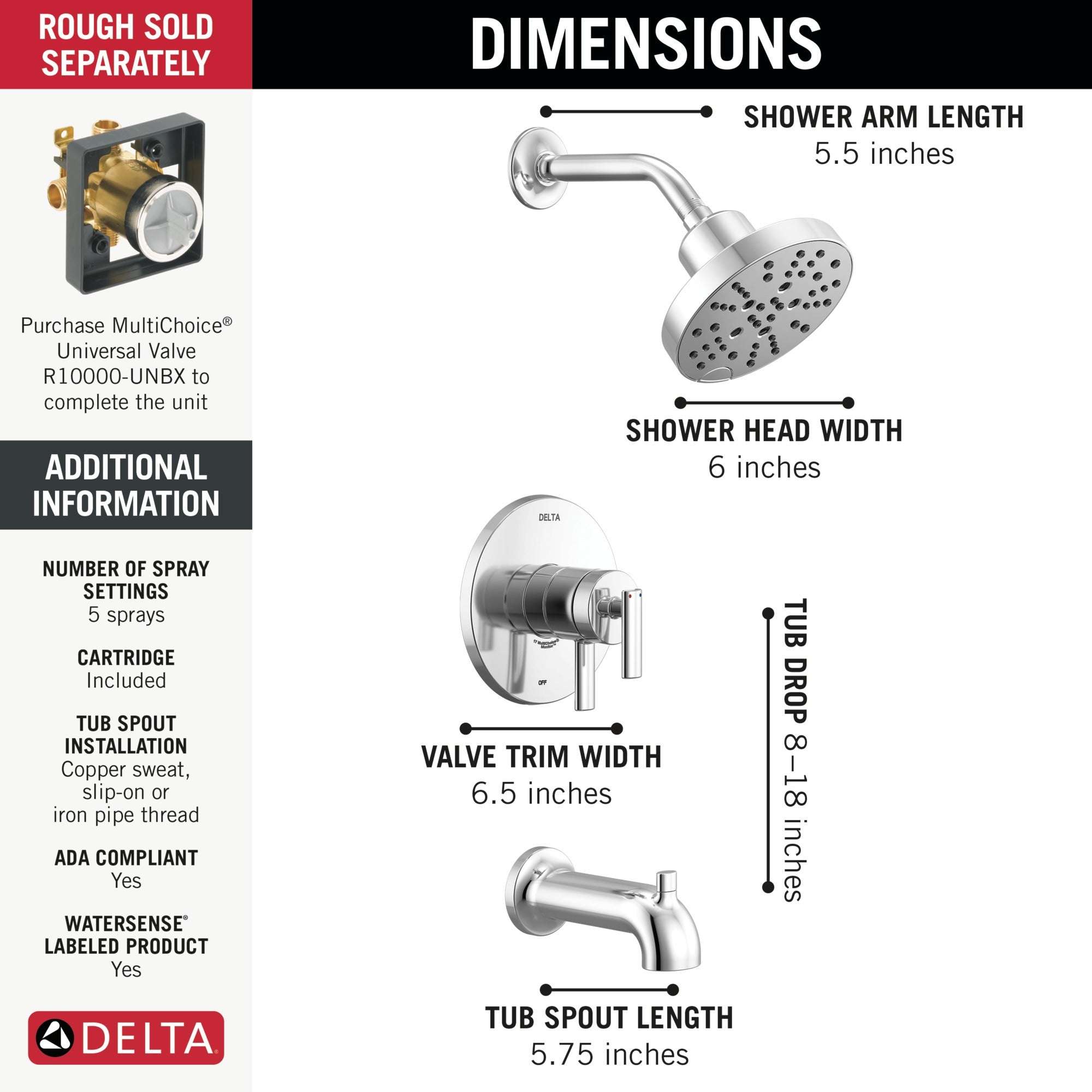 Delta Altado™ Monitor 17 Series Tub & Shower Trim