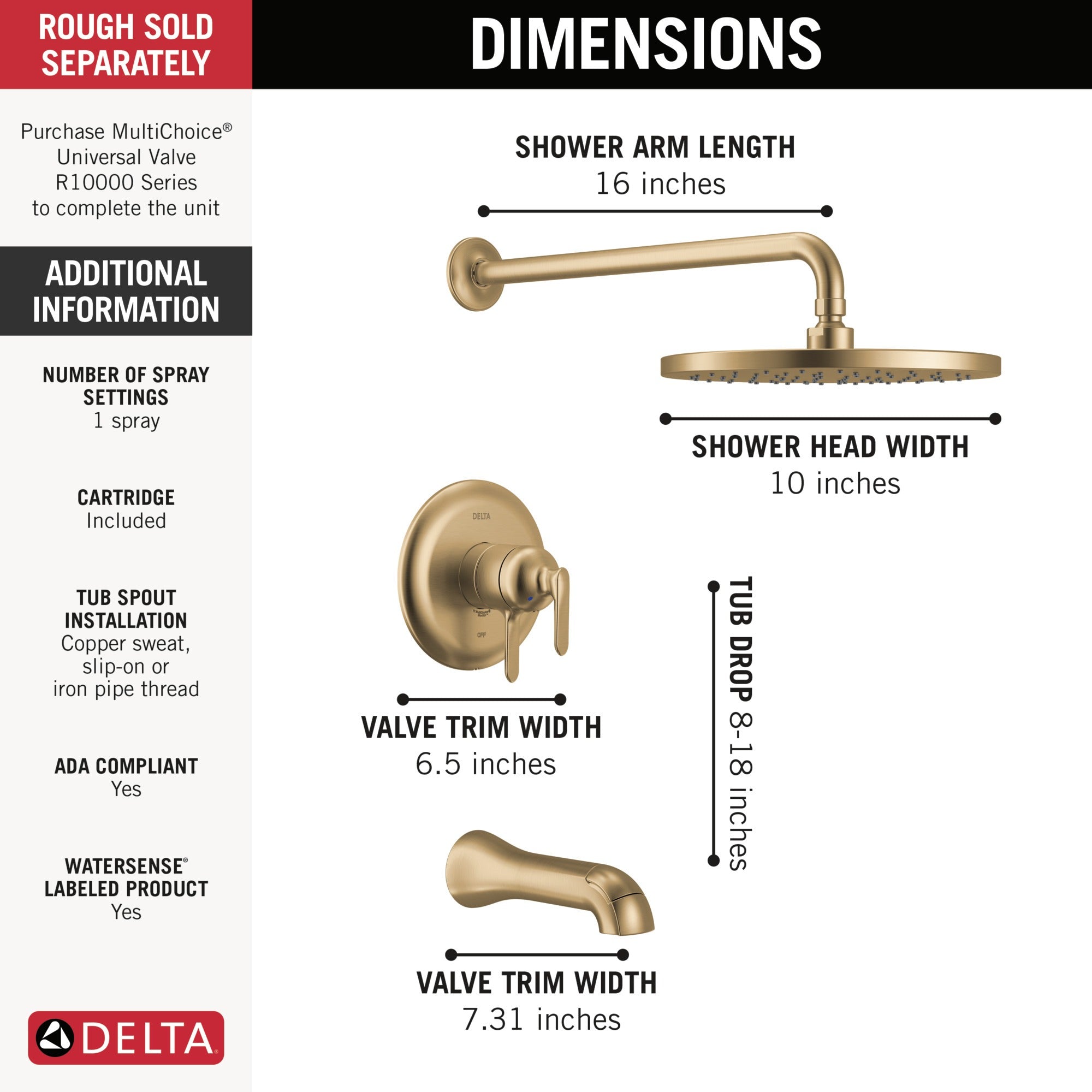 Delta Bonacci™ 17 Series Tub Shower Trim
