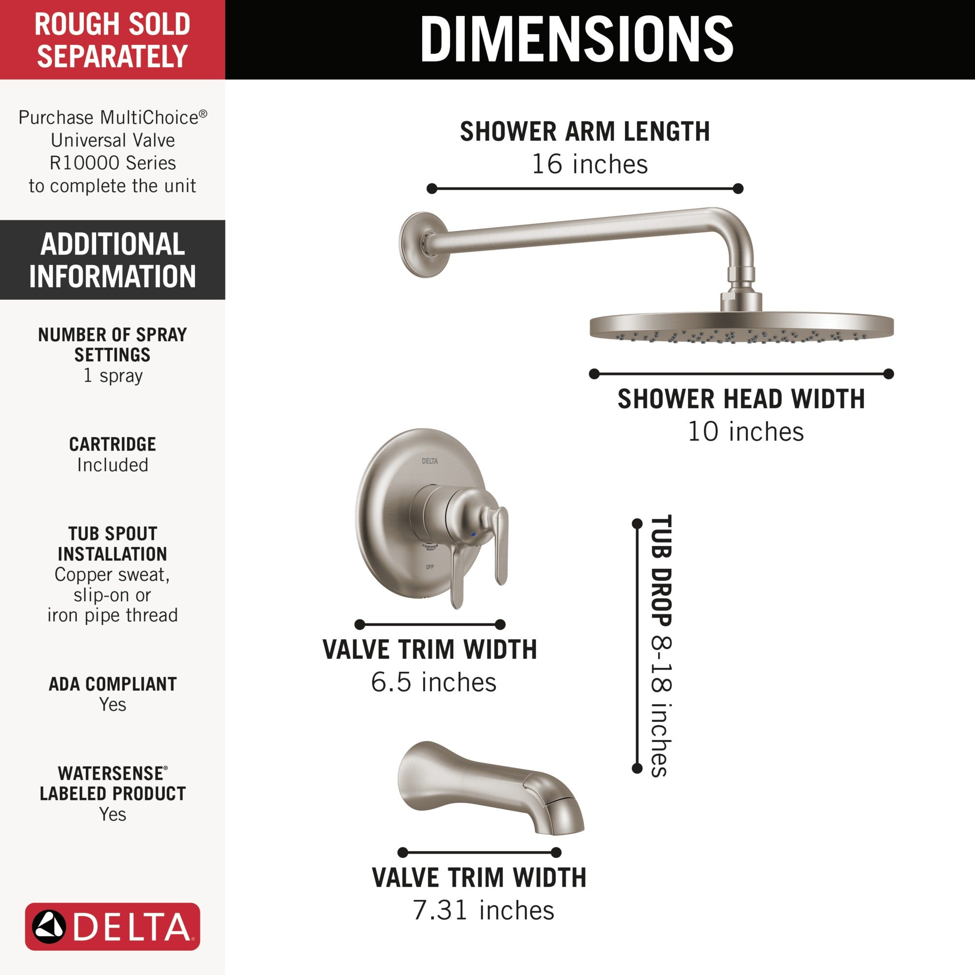 Delta Bonacci™ 17 Series Tub Shower Trim