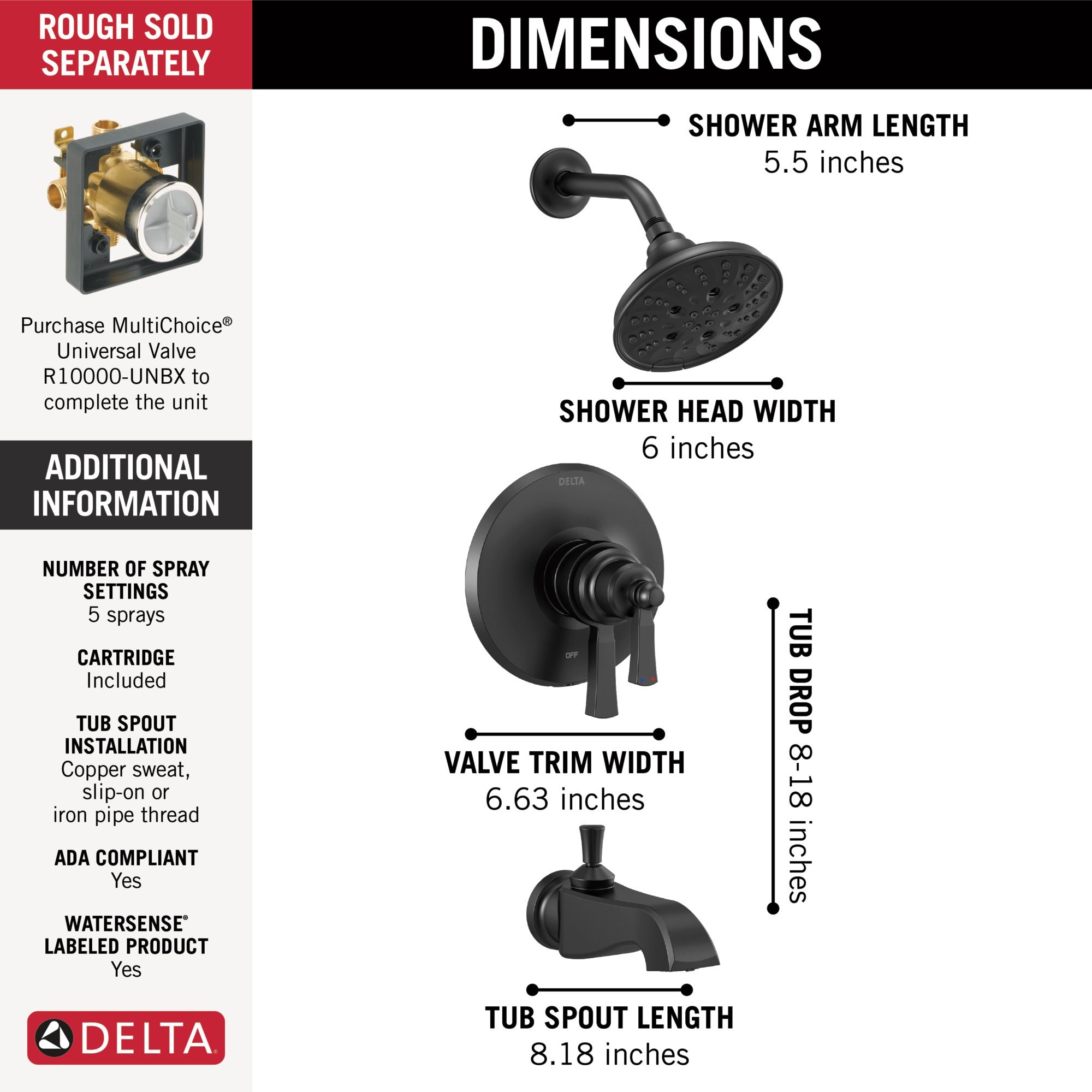 Delta Dorval™ Monitor 17 Series Tub & Shower Trim