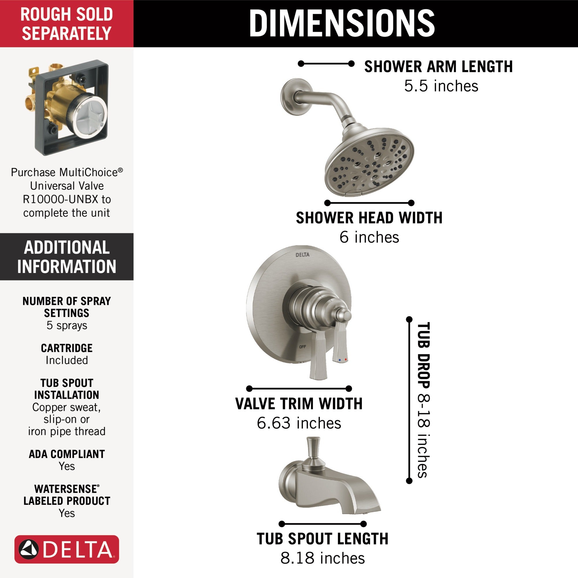Delta Dorval™ Monitor 17 Series Tub & Shower Trim
