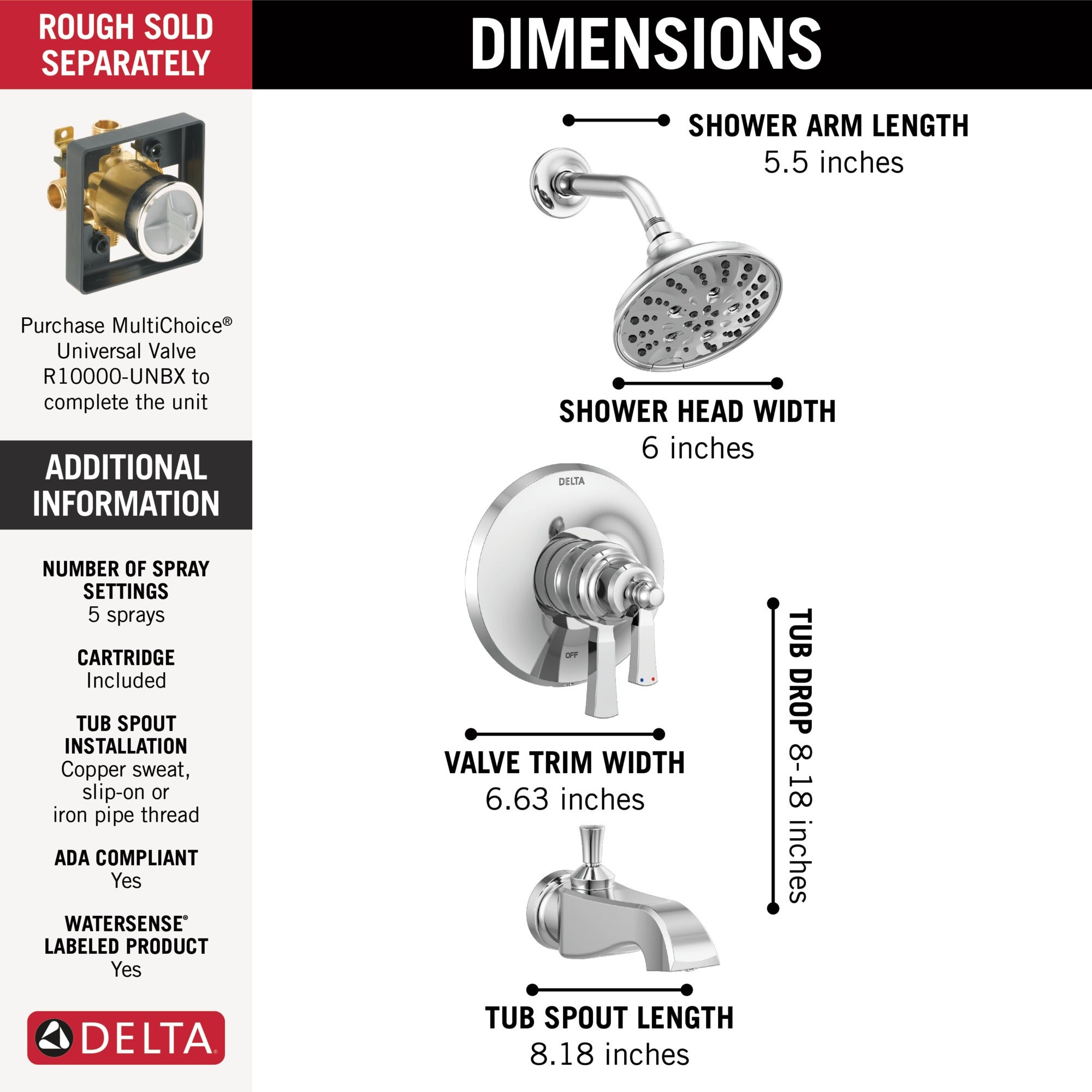 Delta Dorval™ Monitor 17 Series Tub & Shower Trim