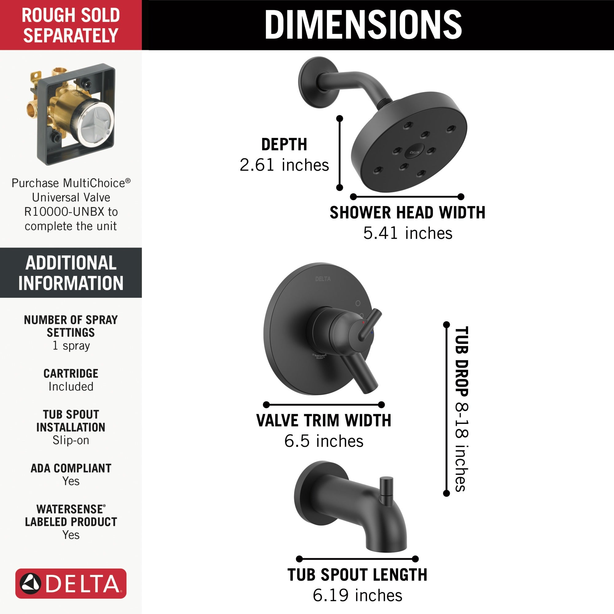 Delta Trinsic® Monitor® 17 Series H2OKinetic® Tub & Shower Trim