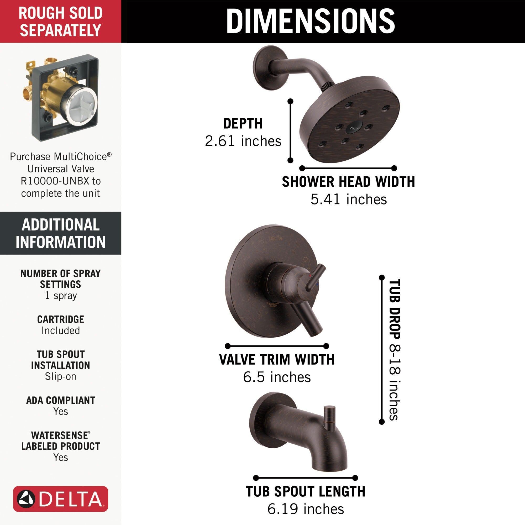 Delta Trinsic® Monitor® 17 Series H2OKinetic® Tub & Shower Trim