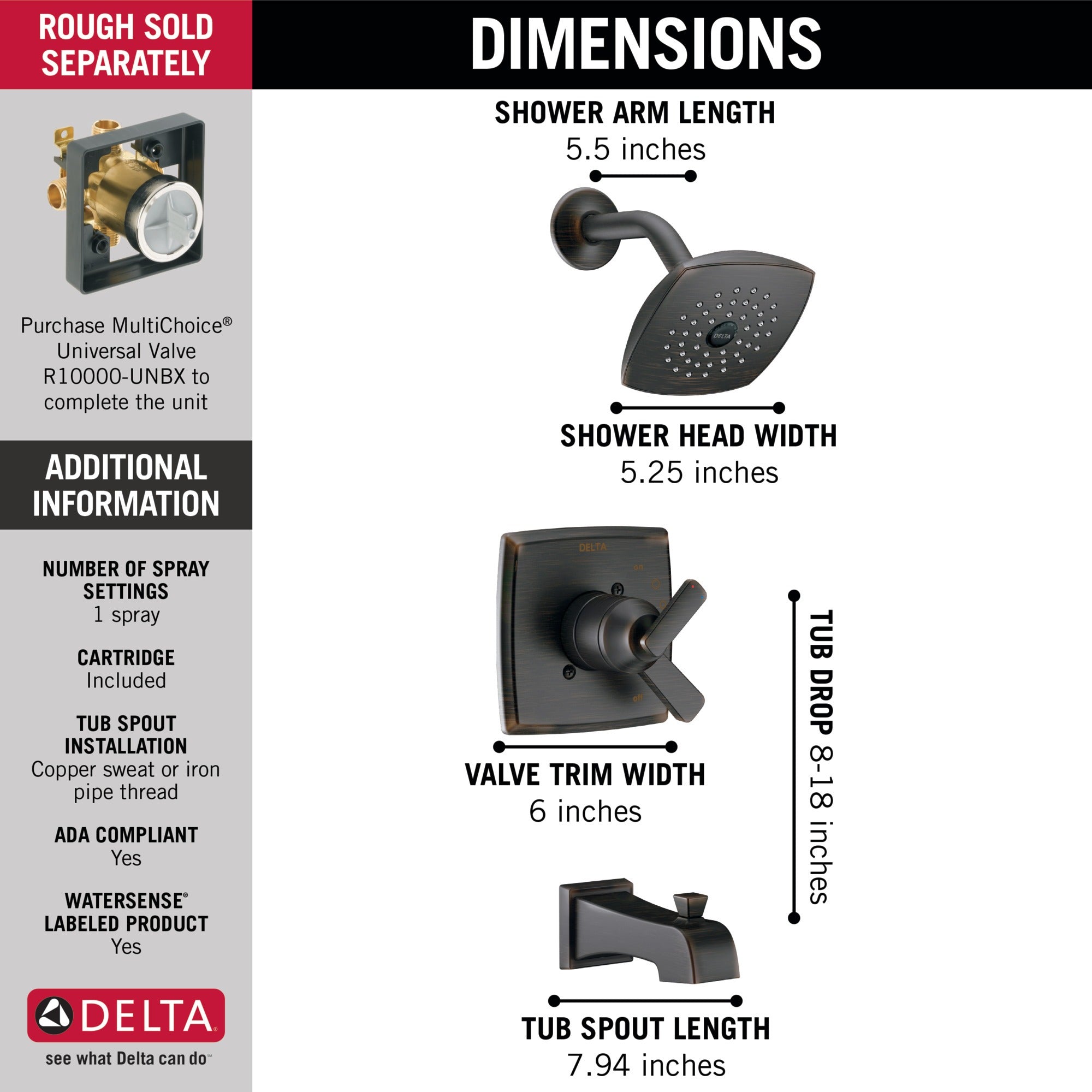 Delta Ashlyn® Monitor® 17 Series Tub & Shower Trim