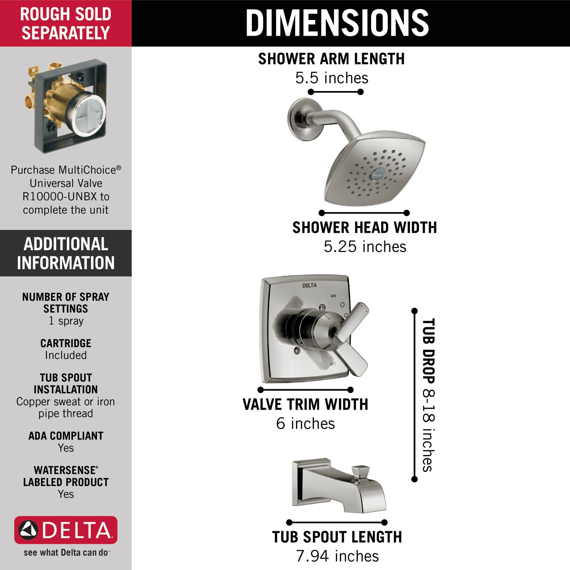Delta Ashlyn® Monitor® 17 Series Tub & Shower Trim