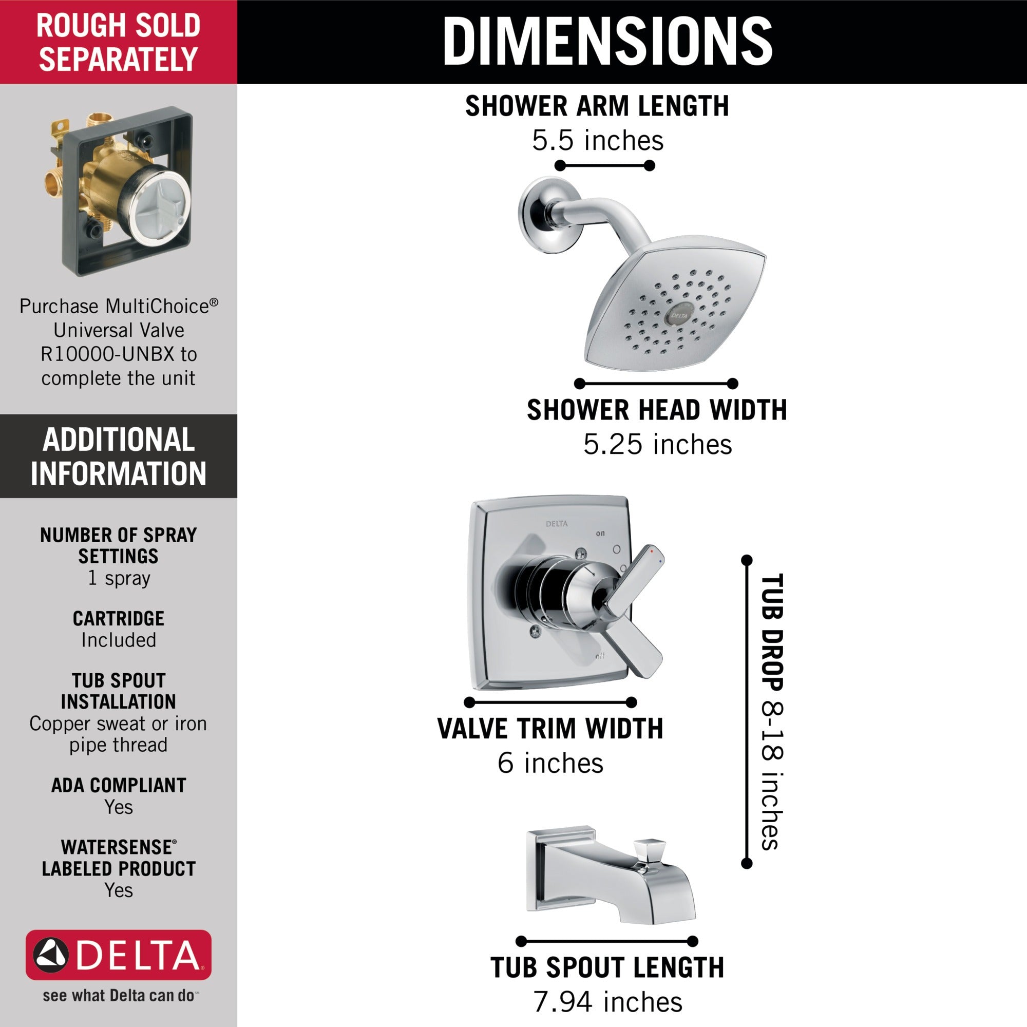 Delta Ashlyn® Monitor® 17 Series Tub & Shower Trim