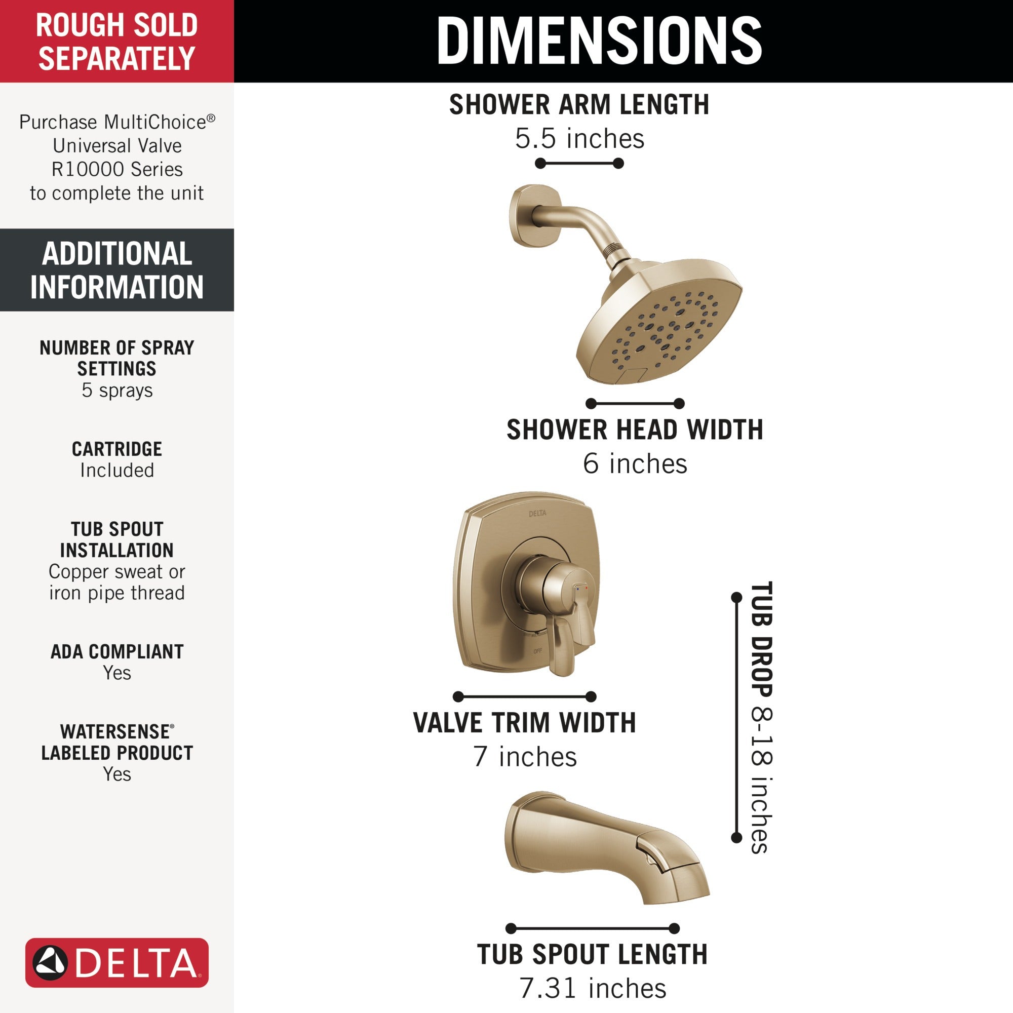 Delta Stryke® 17 Series Tub and Shower Only