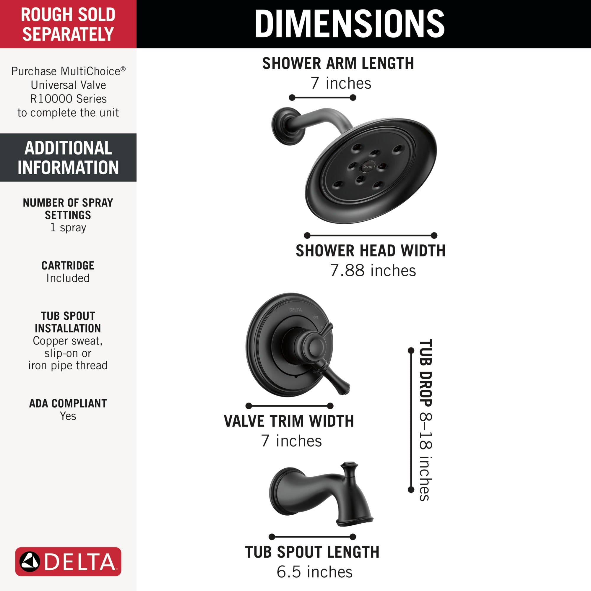Delta Cassidy® 17 Series Tub Shower Trim