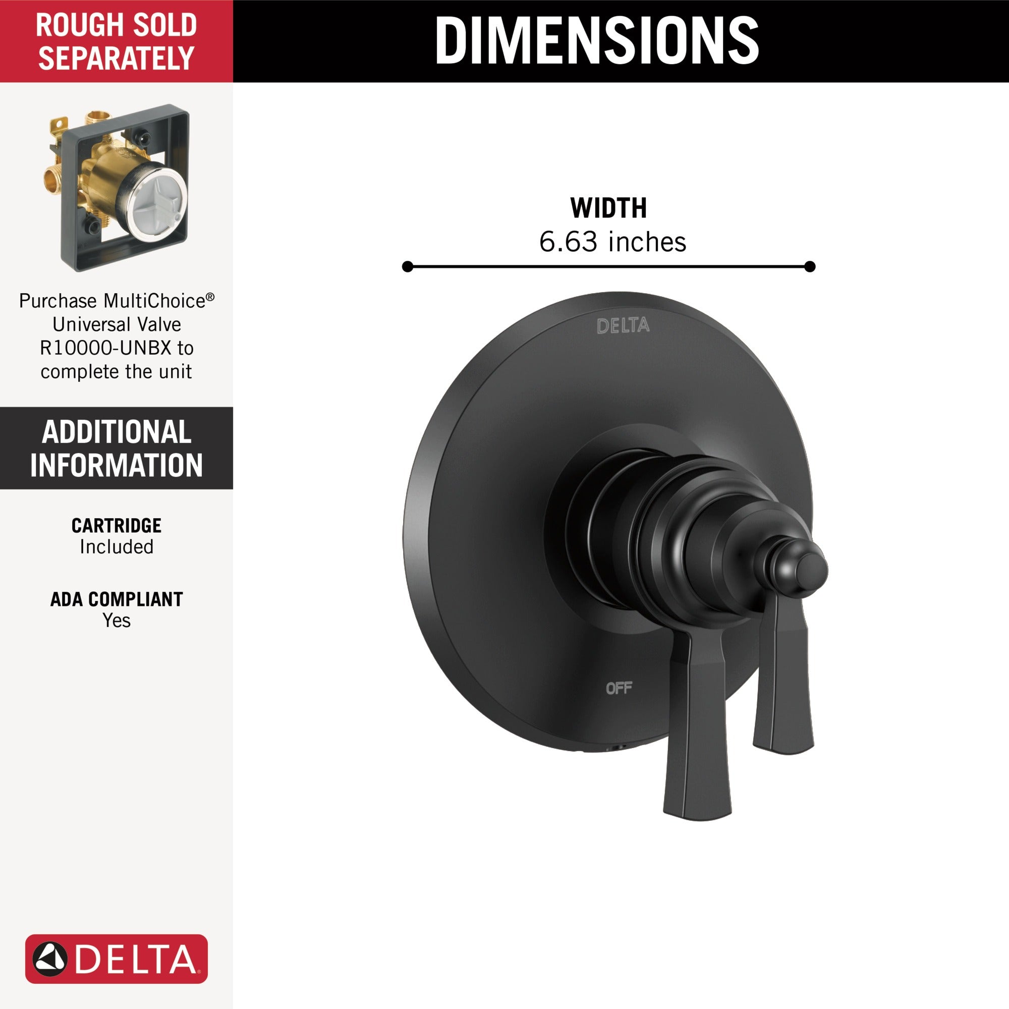 Delta Dorval™ TempAssure 17T Series Valve Only Trim