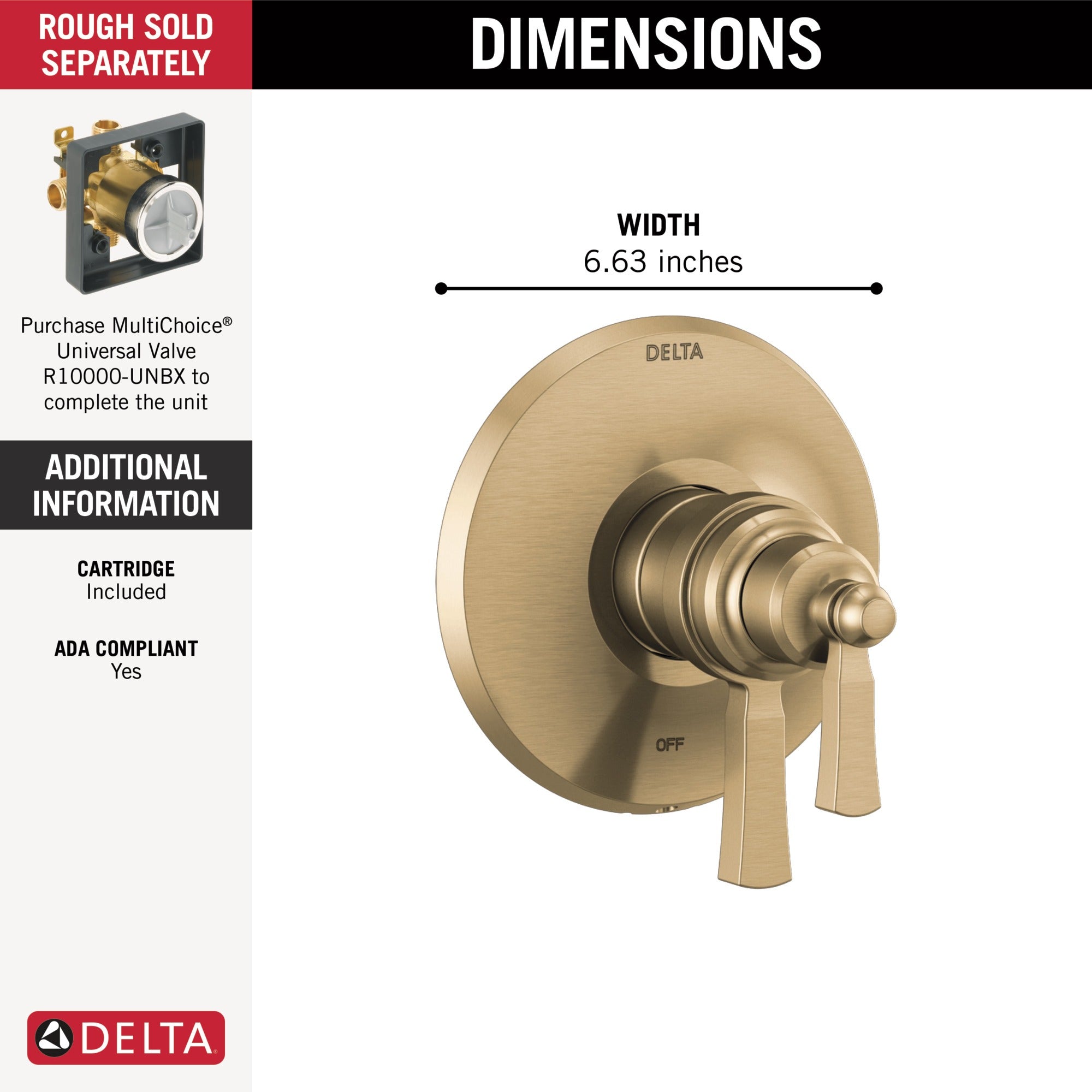 Delta Dorval™ TempAssure 17T Series Valve Only Trim