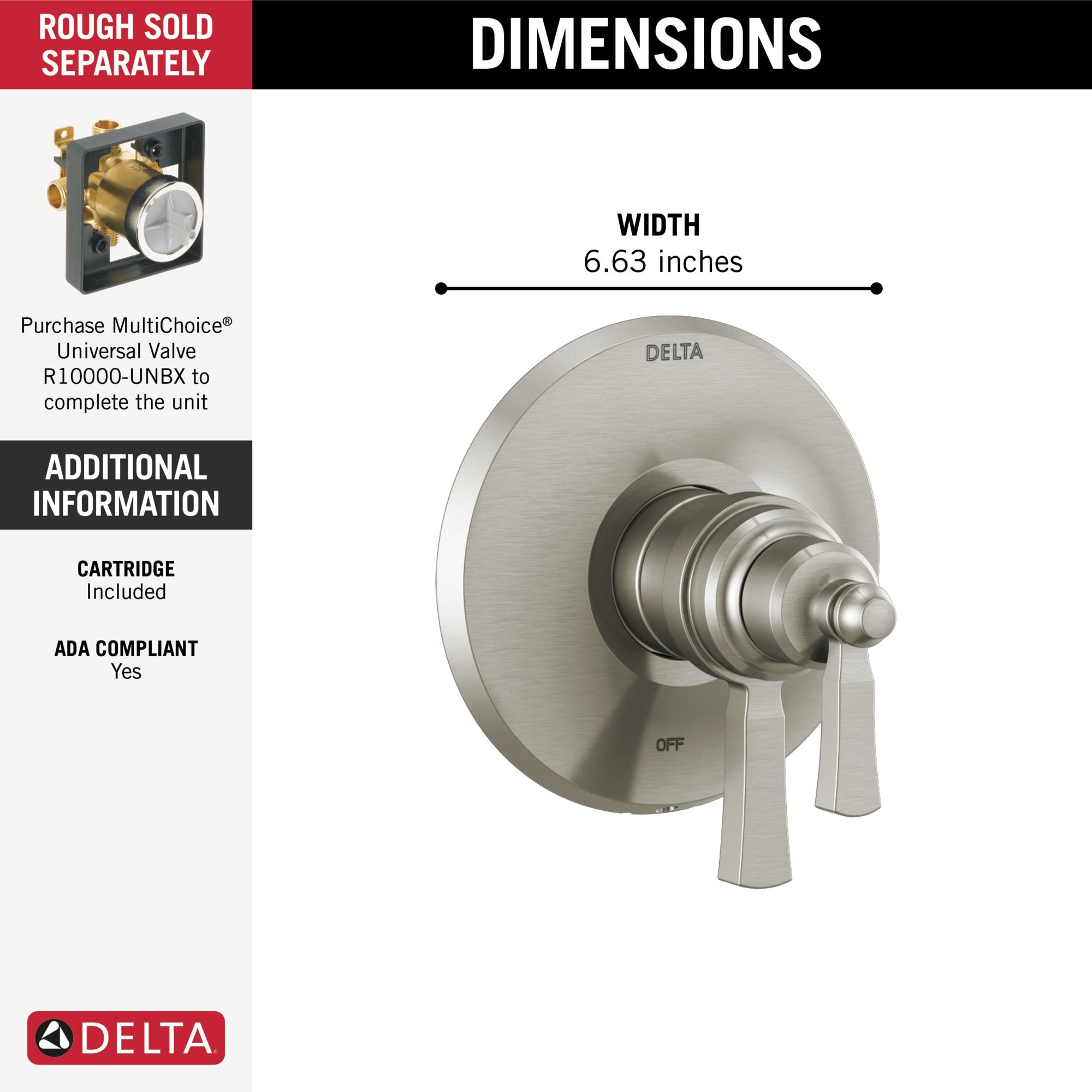 Delta Dorval™ TempAssure 17T Series Valve Only Trim