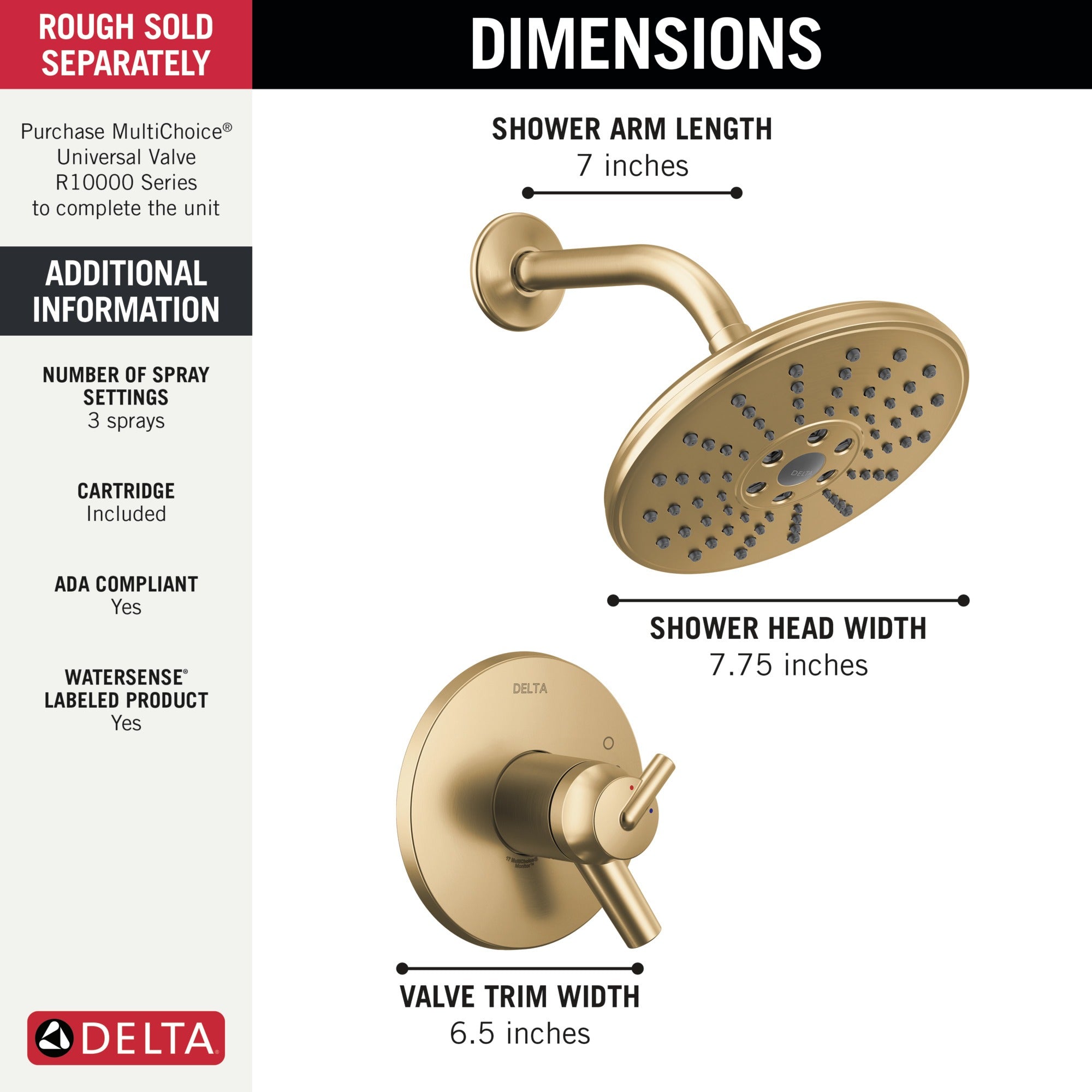 Delta Trinsic® TempAssure® 17T Series H2OKinetic® Shower Trim