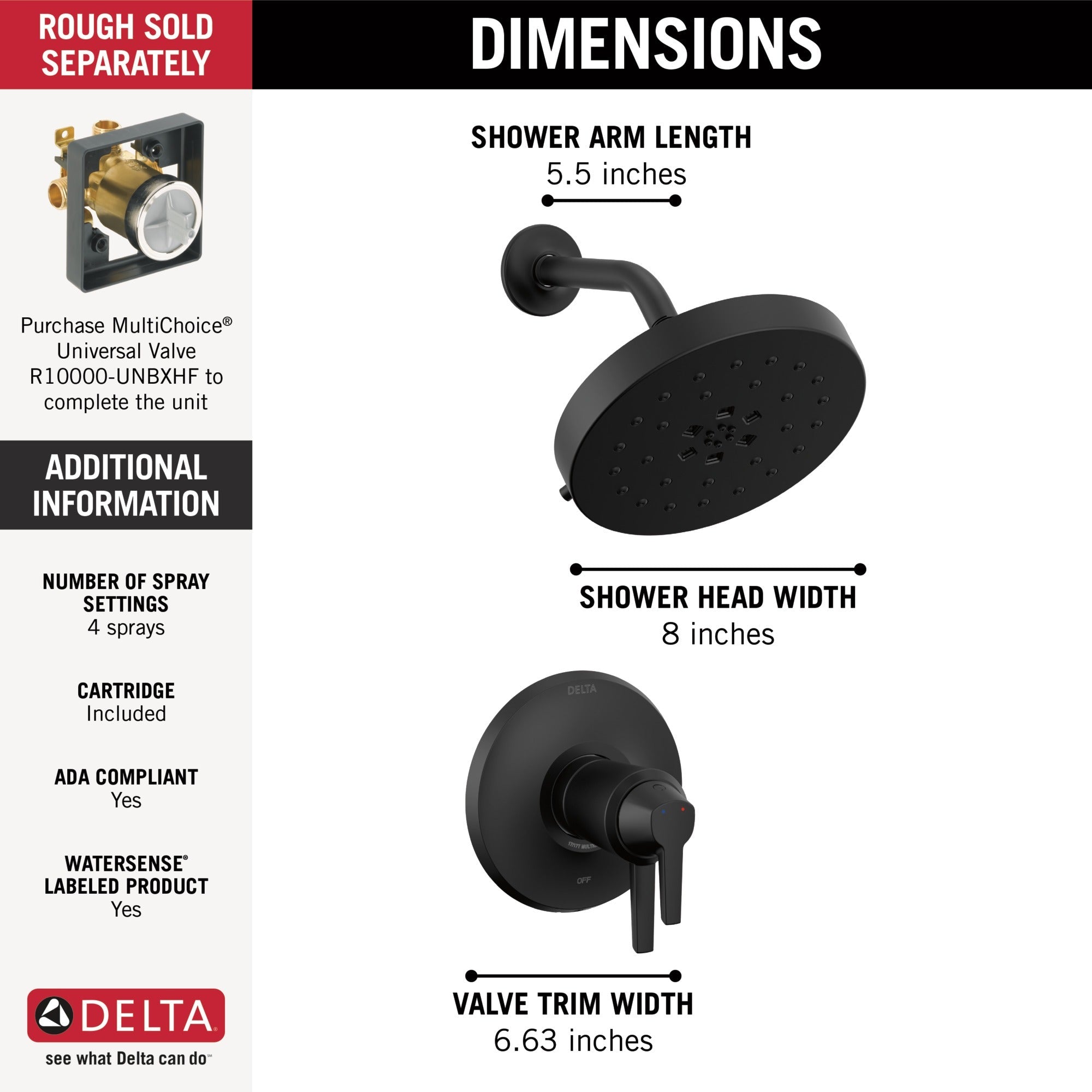 Delta Galeon™ 17T Series Shower Trim with UltraSoak