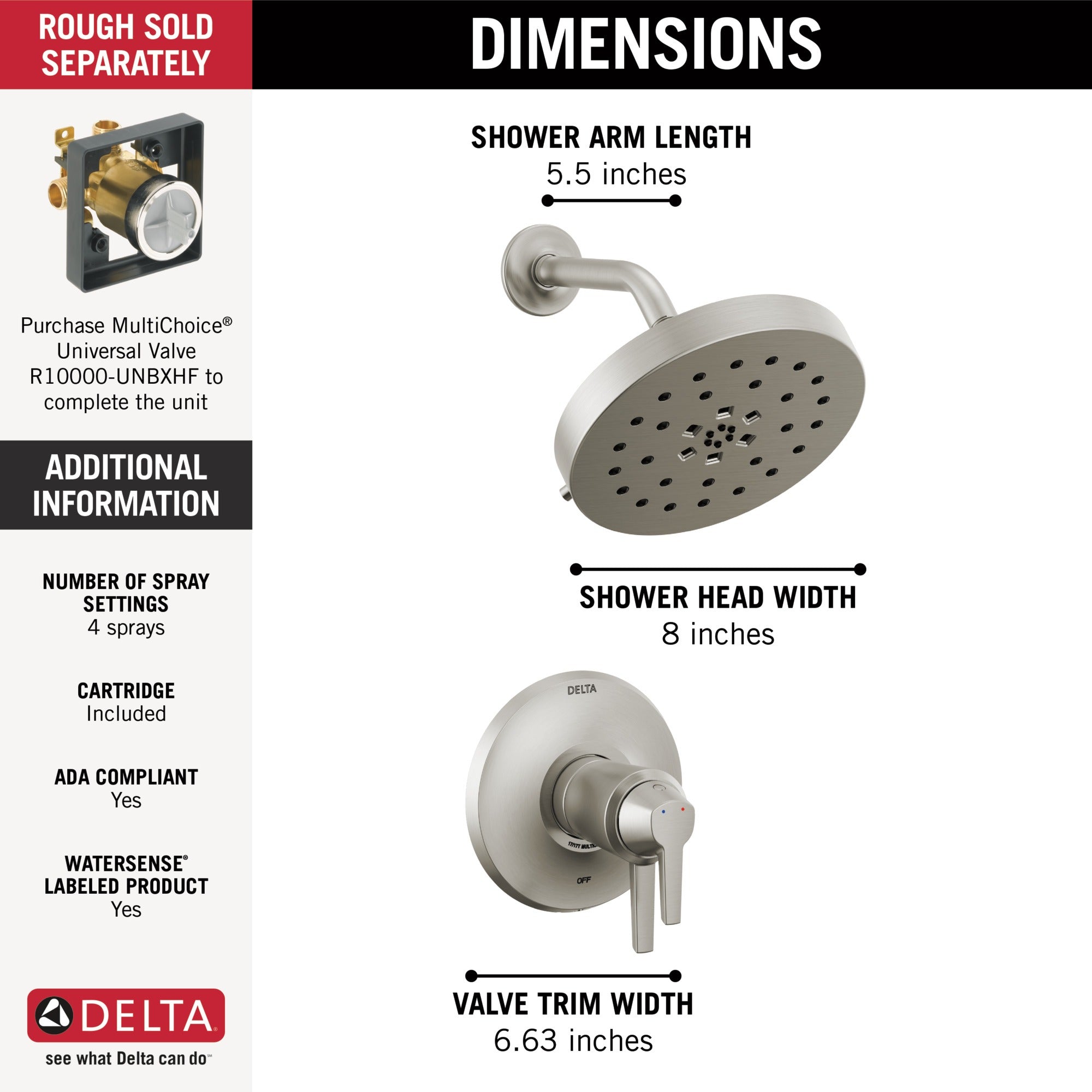 Delta Galeon™ 17T Series Shower Trim with UltraSoak