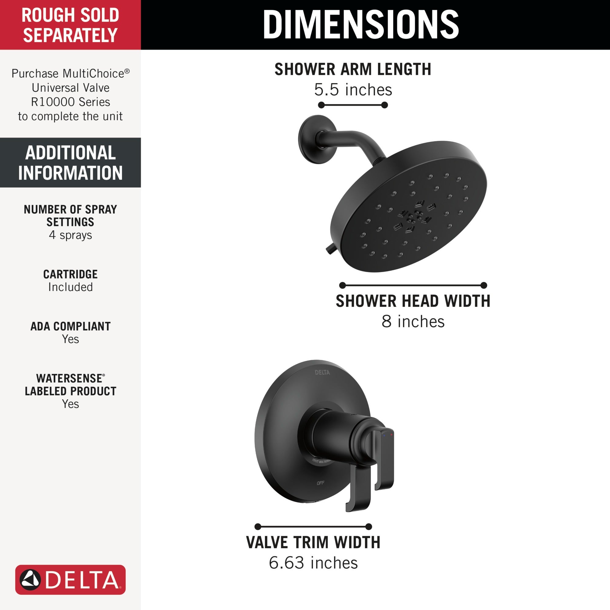 Delta Tetra™ 17T Series Shower Trim