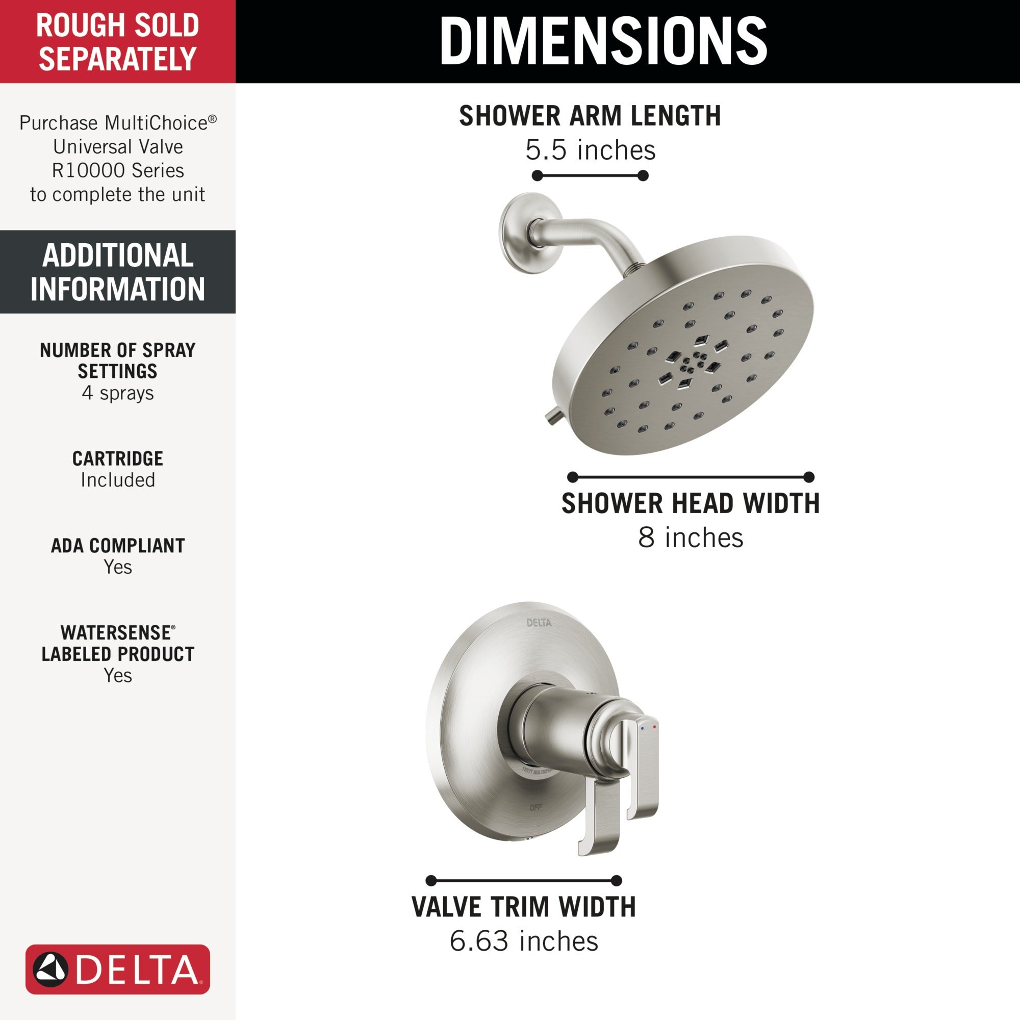 Delta Tetra™ 17T Series Shower Trim