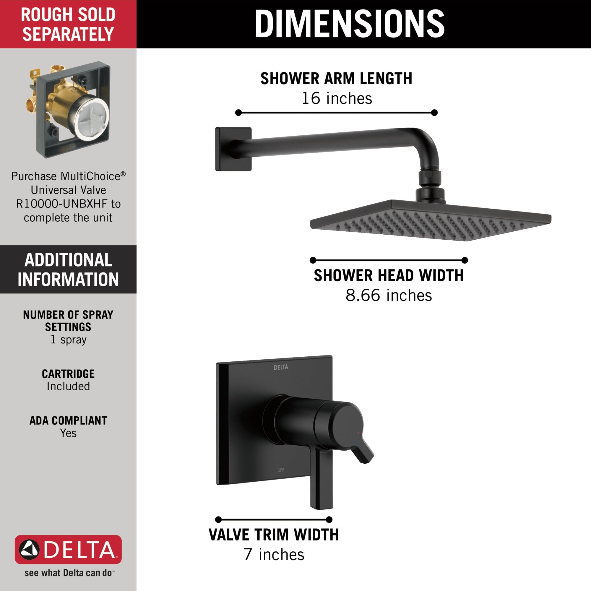 Delta Pivotal® TempAssure® 17T Series H2OKinetic® Shower Trim