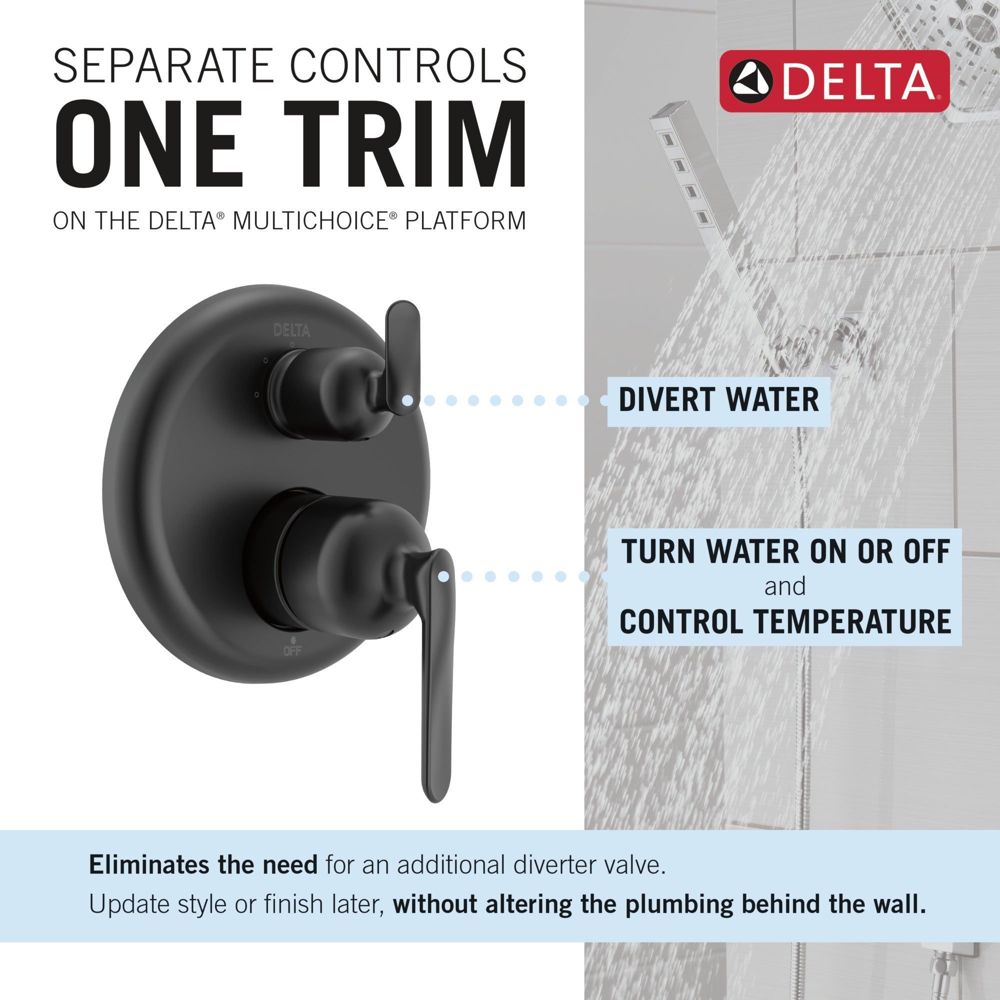 Delta Bonacci™ 14 Series 3-Setting Integrated Diverter Trim