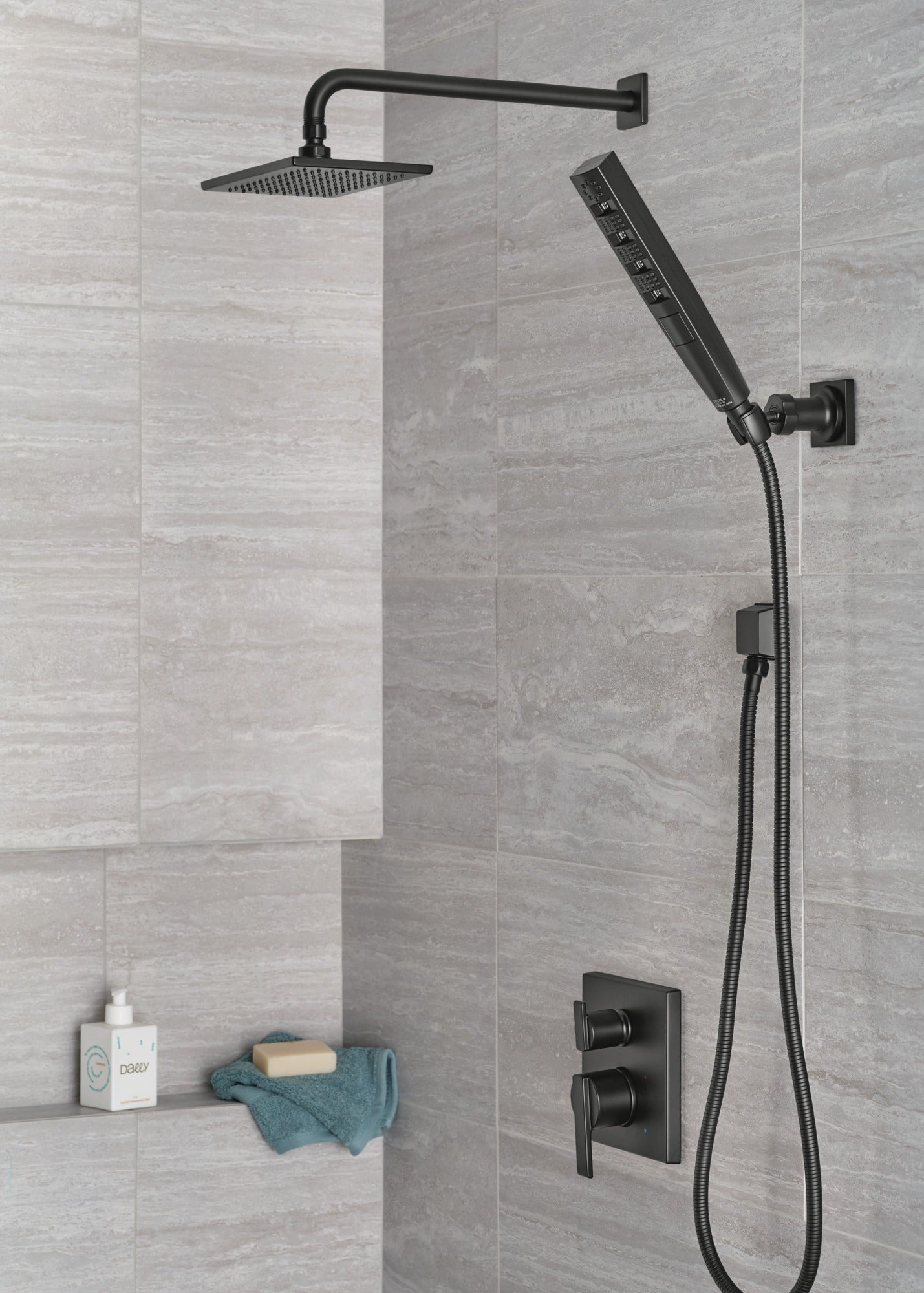 Delta Universal Showering Components Single Setting Overhead Showerhead