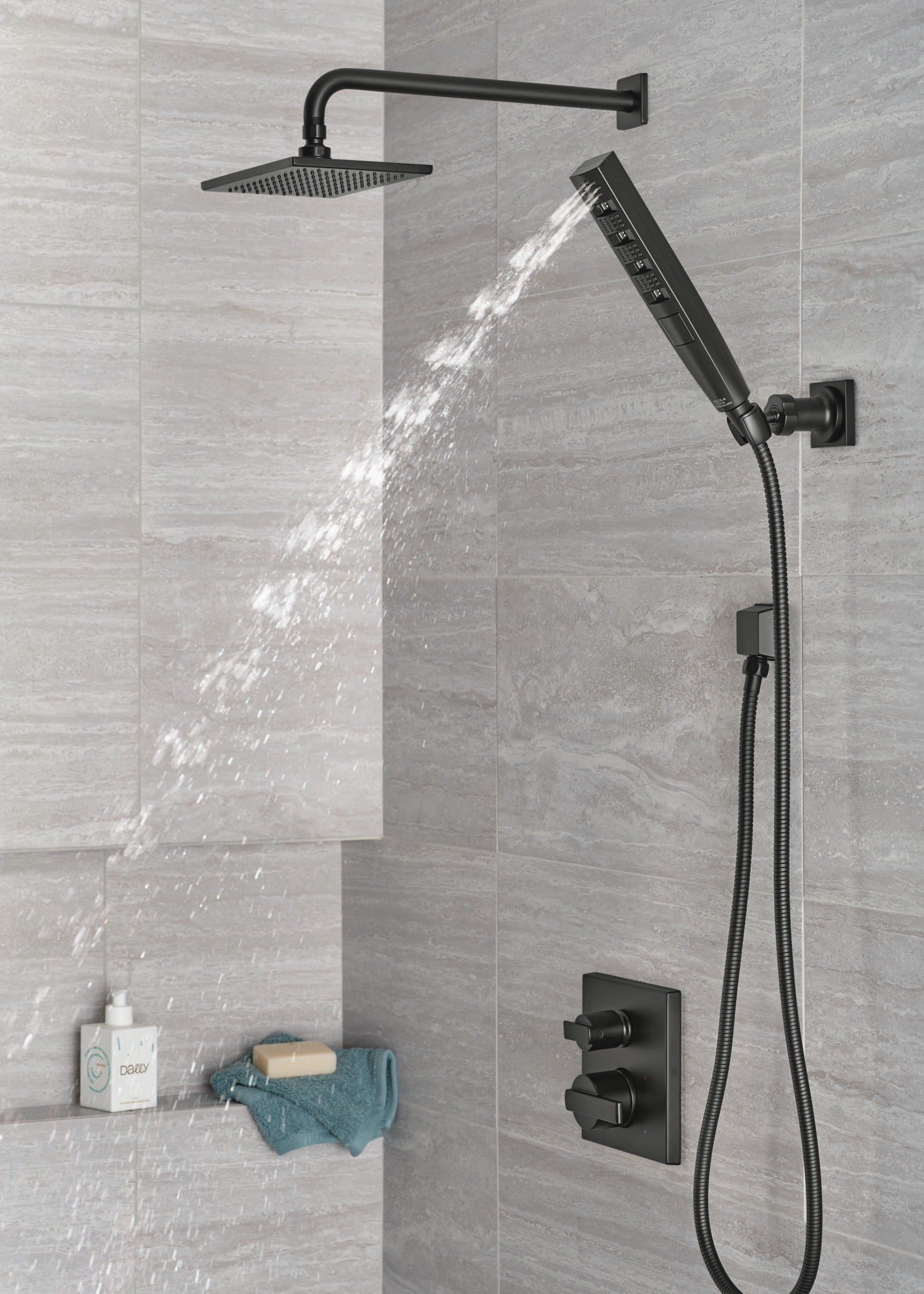 Delta Universal Showering Components Single Setting Overhead Showerhead