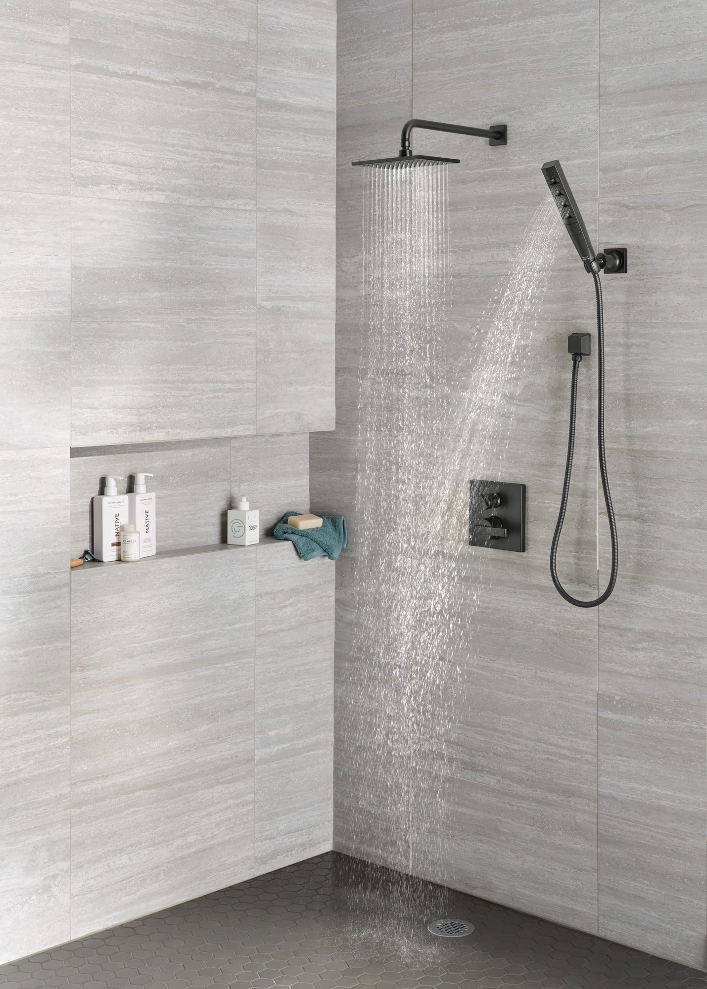 Delta Universal Showering Components Single Setting Overhead Showerhead