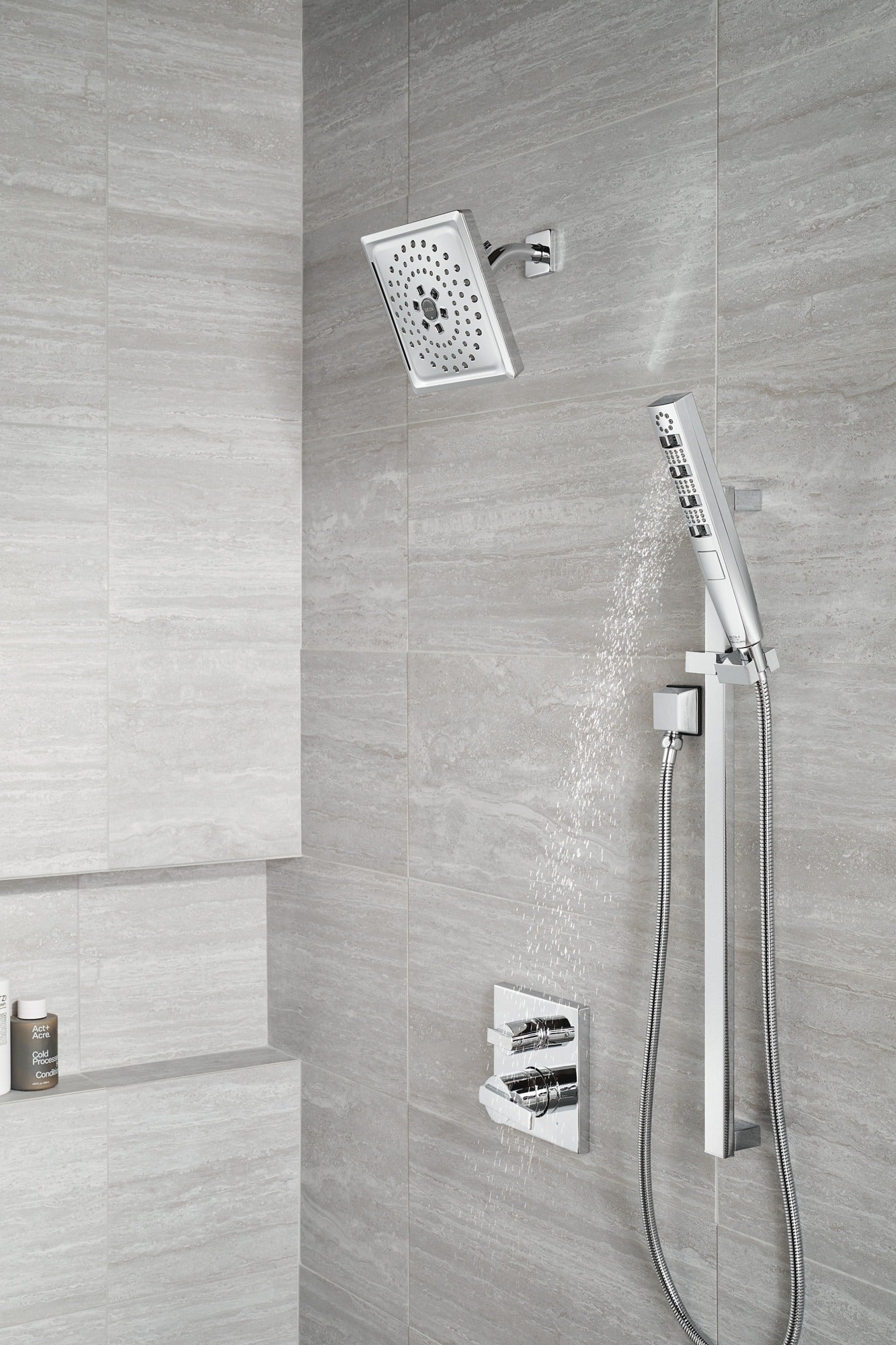 Delta Ara® Angular Modern Monitor® 14 Series Valve Trim with 3-Setting Integrated Diverter
