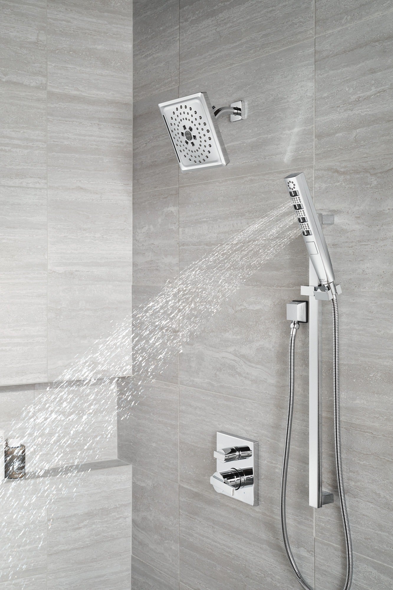 Delta Ara® Angular Modern Monitor® 14 Series Valve Trim with 3-Setting Integrated Diverter