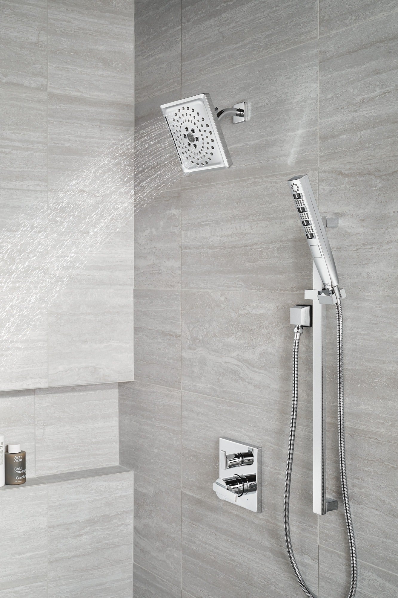 Delta Ara® Angular Modern Monitor® 14 Series Valve Trim with 3-Setting Integrated Diverter