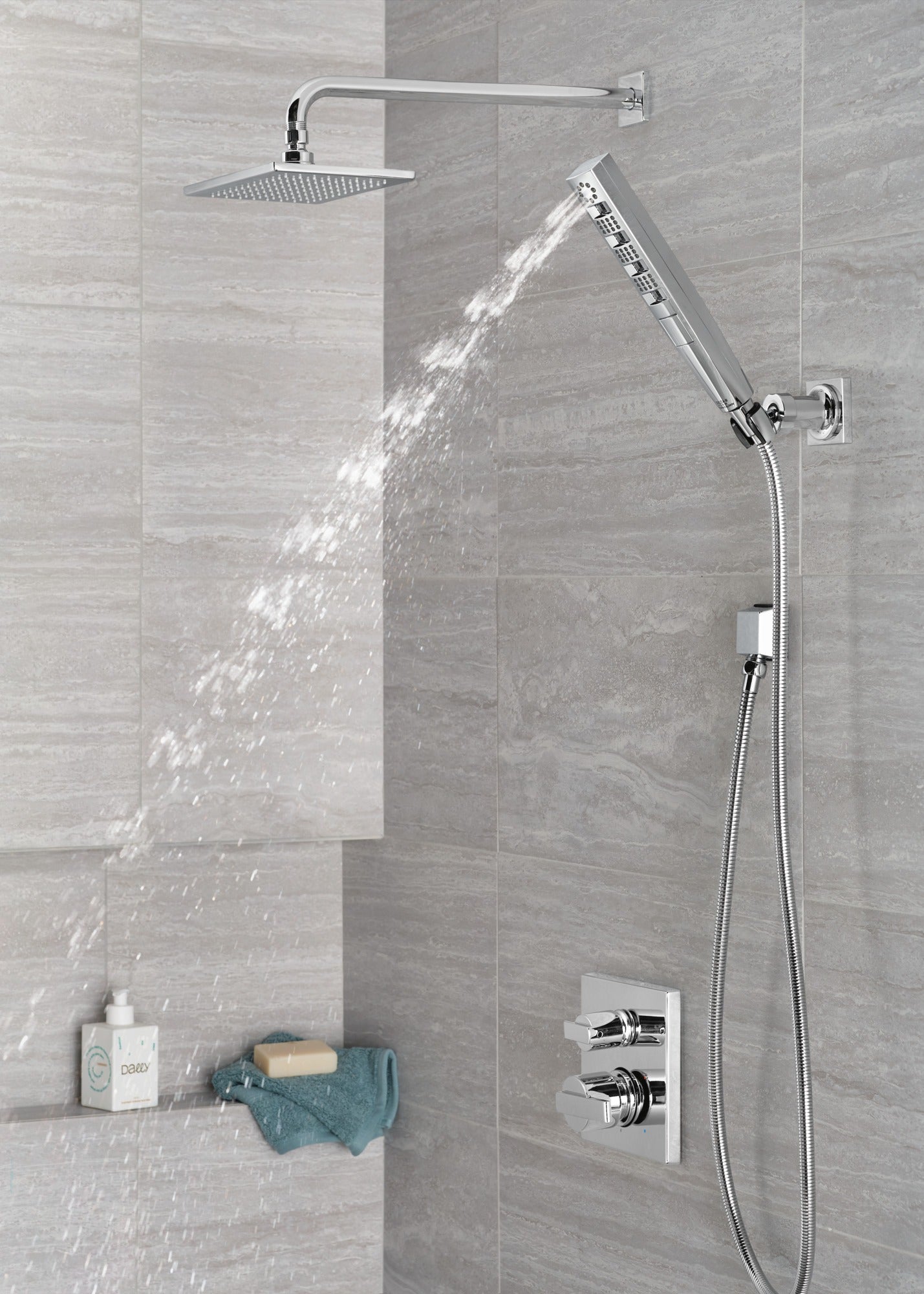 Delta Ara® Angular Modern Monitor® 14 Series Valve Trim with 3-Setting Integrated Diverter
