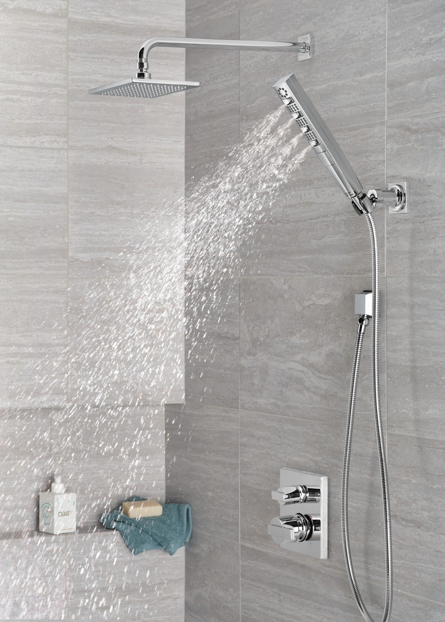 Delta Ara® Angular Modern Monitor® 14 Series Valve Trim with 3-Setting Integrated Diverter