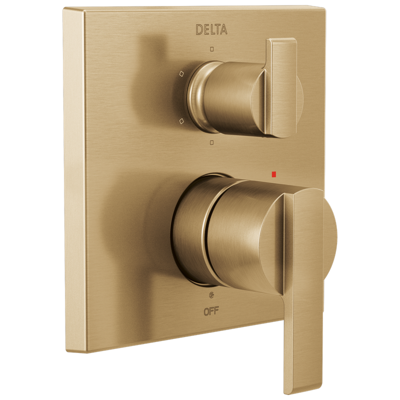 Delta Ara® Angular Modern Monitor® 14 Series Valve Trim with 6-Setting Integrated Diverter