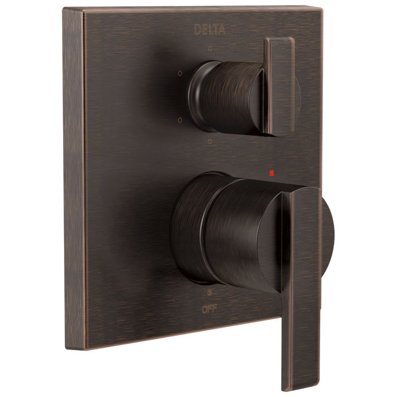 Delta Ara® Angular Modern Monitor® 14 Series Valve Trim with 6-Setting Integrated Diverter