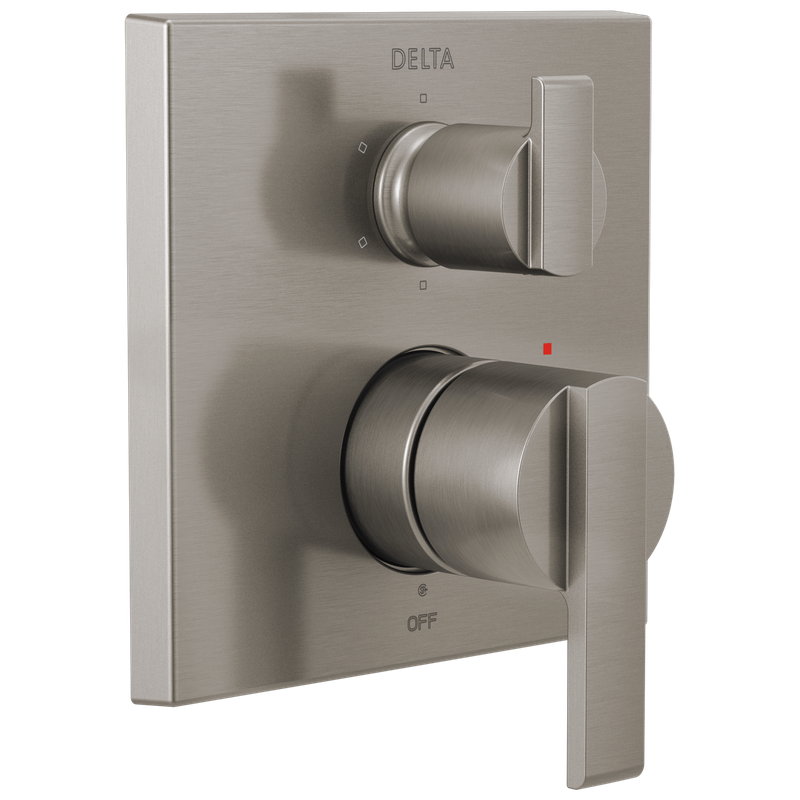 Delta Ara® Angular Modern Monitor® 14 Series Valve Trim with 6-Setting Integrated Diverter