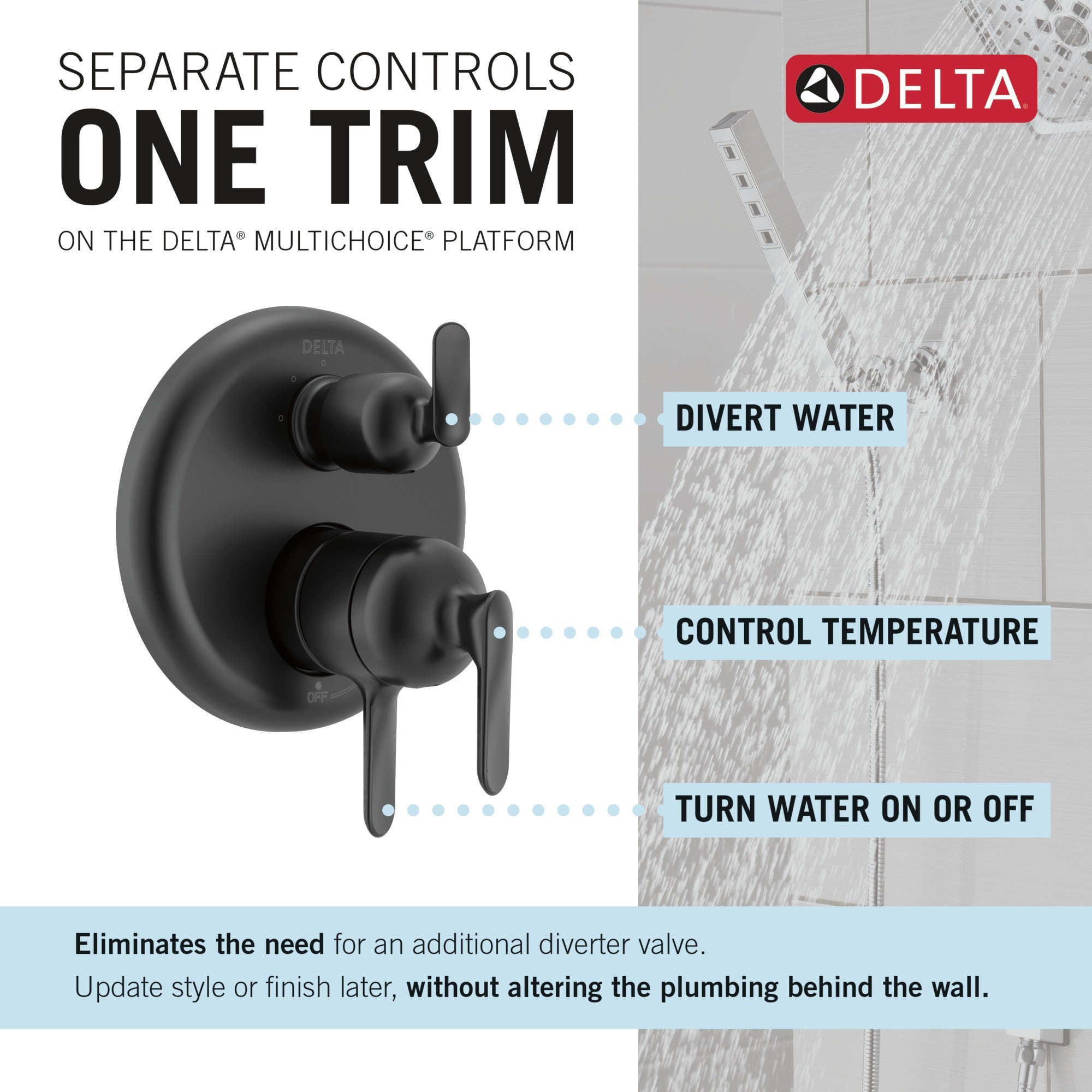 Delta Bonacci™ 17 Series 3-Setting Integrated Diverter Trim