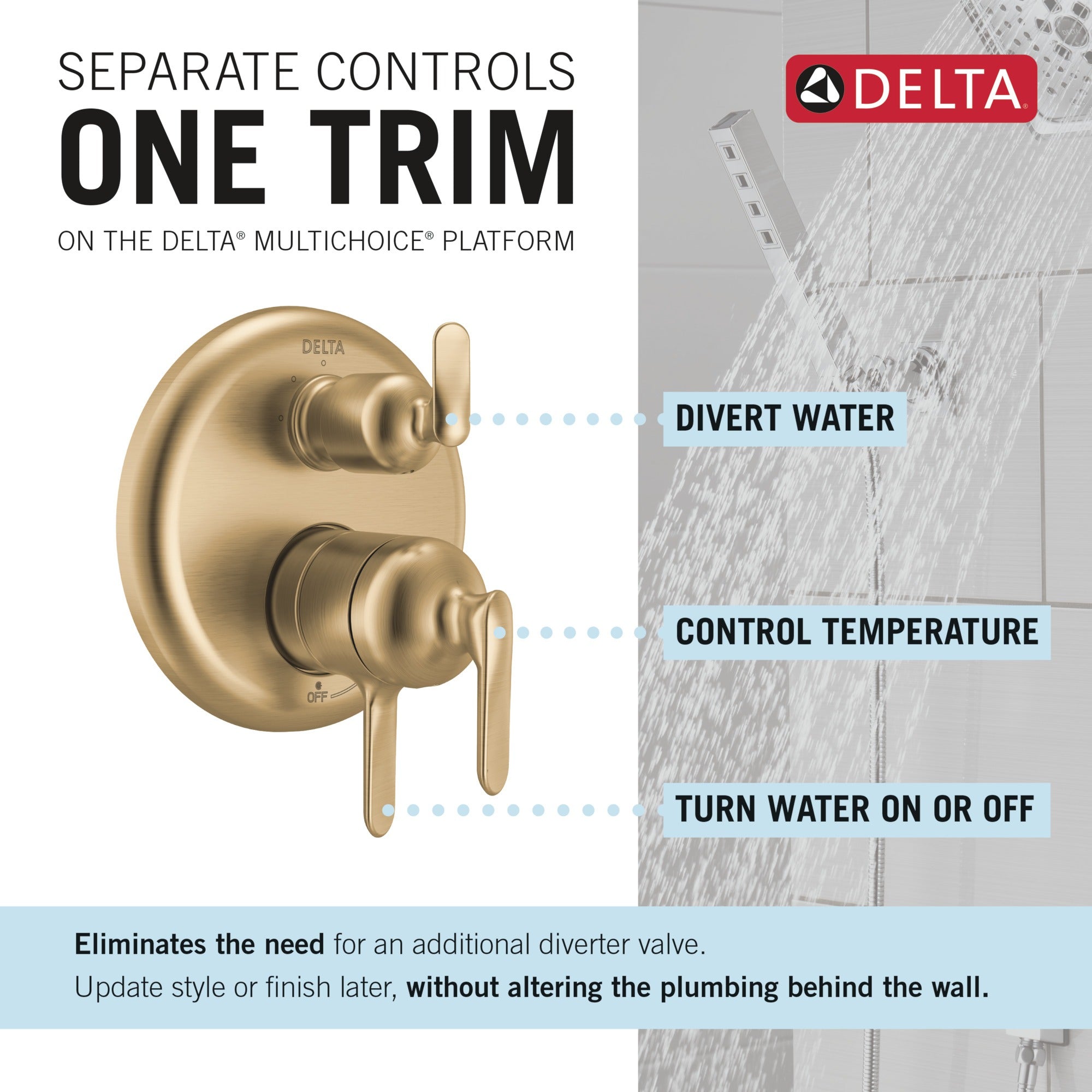 Delta Bonacci™ 17 Series 3-Setting Integrated Diverter Trim