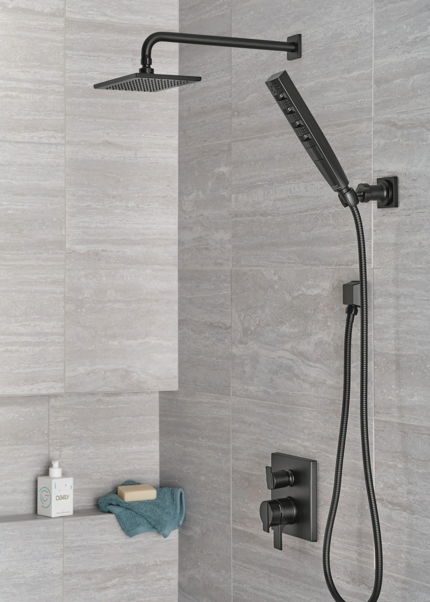 Delta Universal Showering Components Single Setting Overhead Showerhead