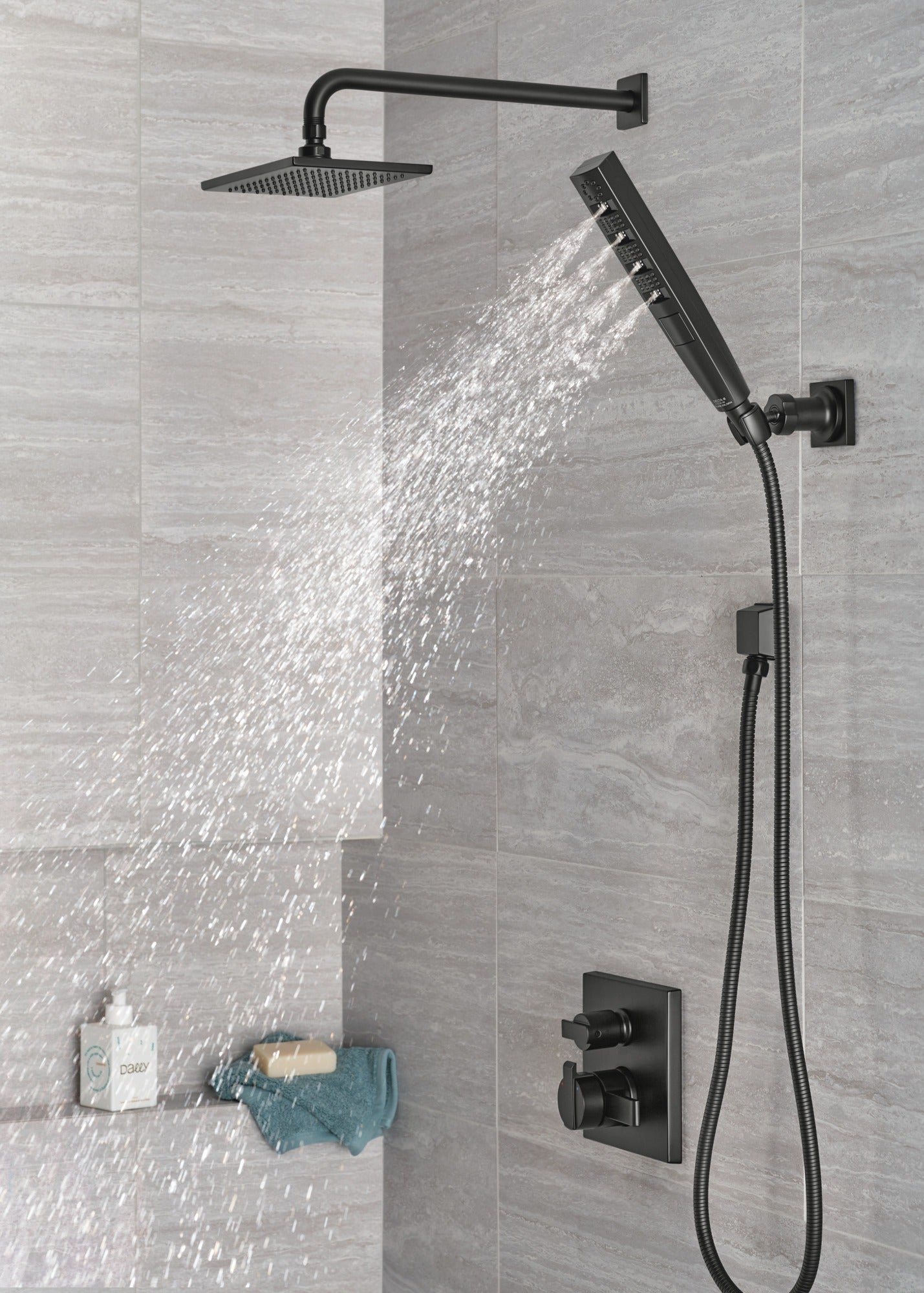 Delta Universal Showering Components Single Setting Overhead Showerhead