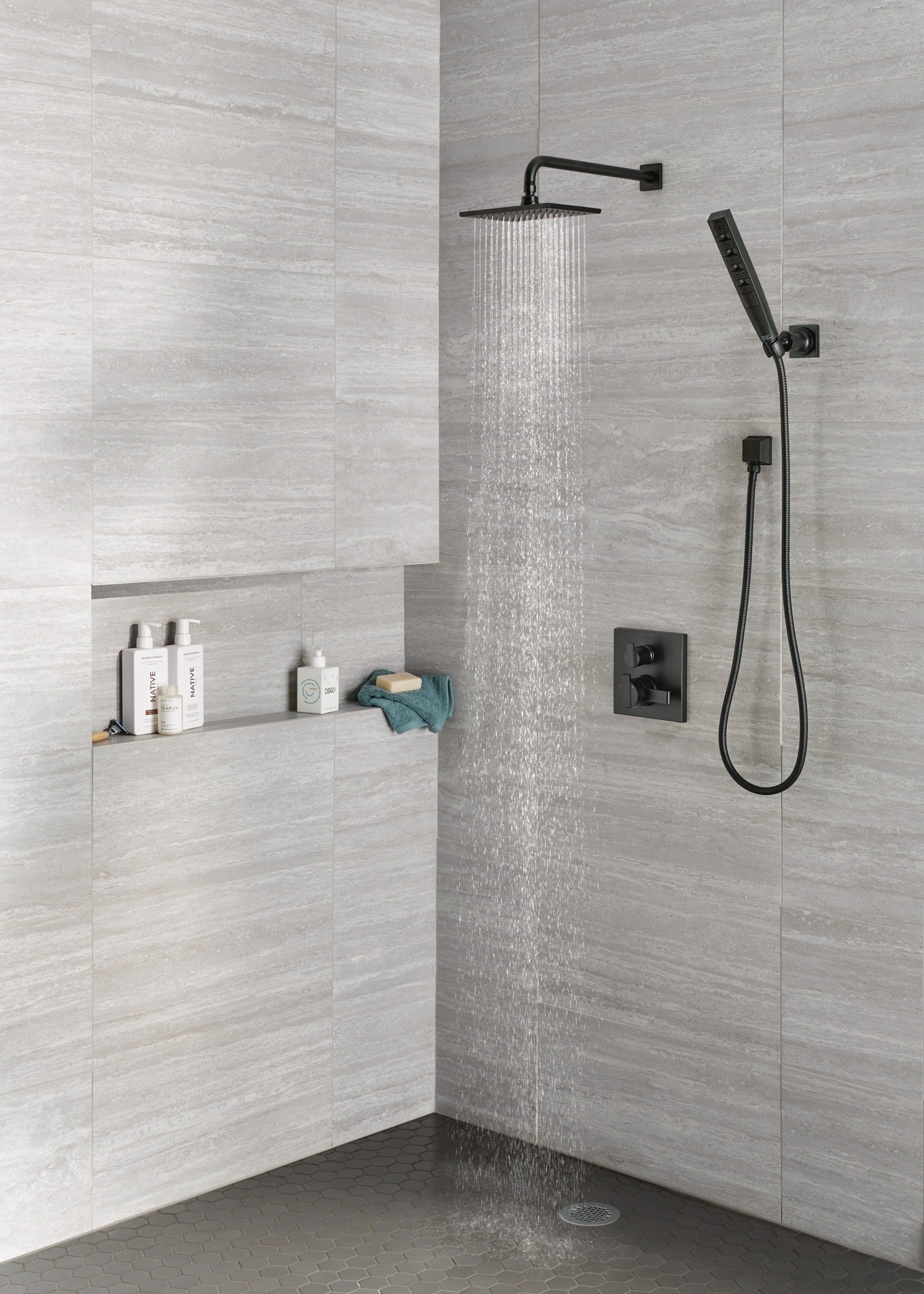 Delta Universal Showering Components Single Setting Overhead Showerhead