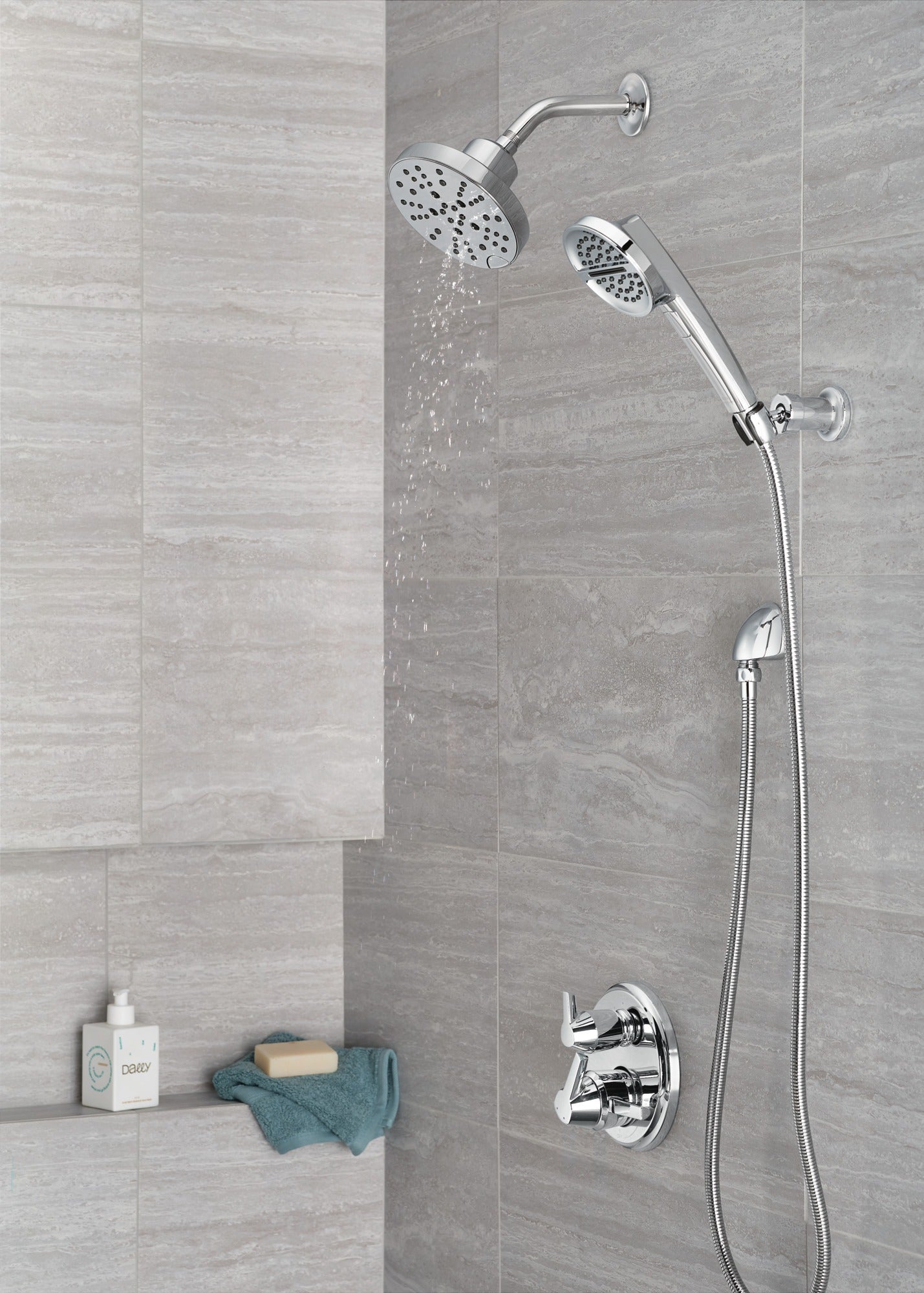 Delta Universal Showering Components H2OKinetic® 5-Setting Contemporary Raincan Shower Head