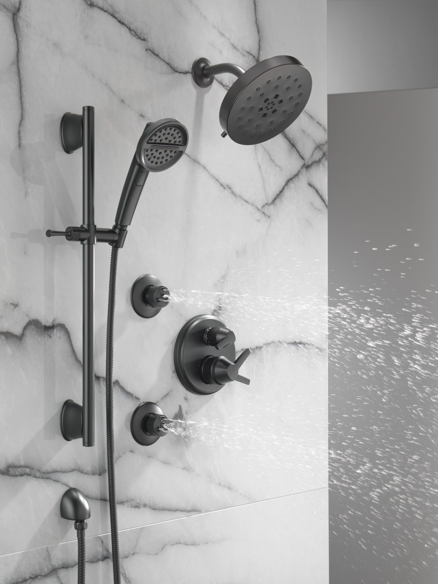 Delta Universal Showering Components 3-Setting Slide Bar Handshower