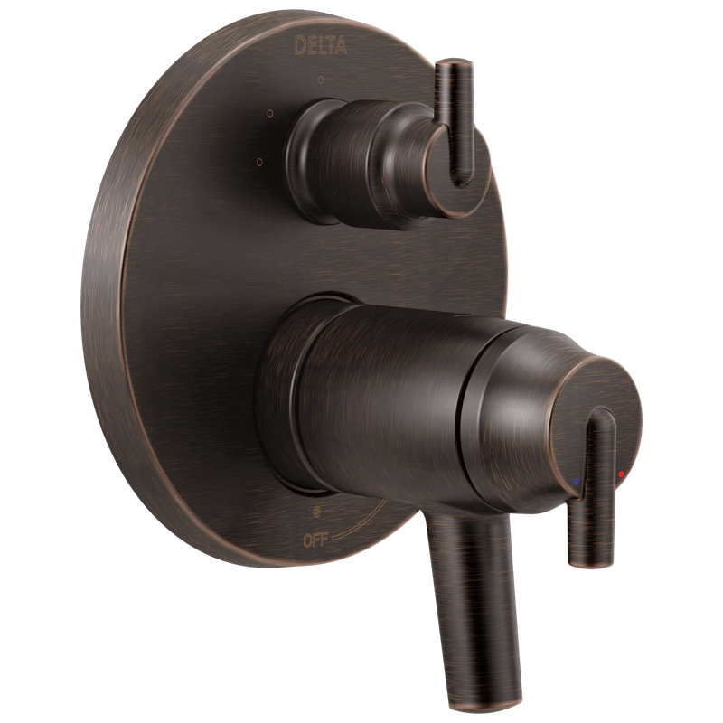 Delta Trinsic® Contemporary Two Handle TempAssure® 17T Series Valve Trim with 3-Setting Integrated Diverter