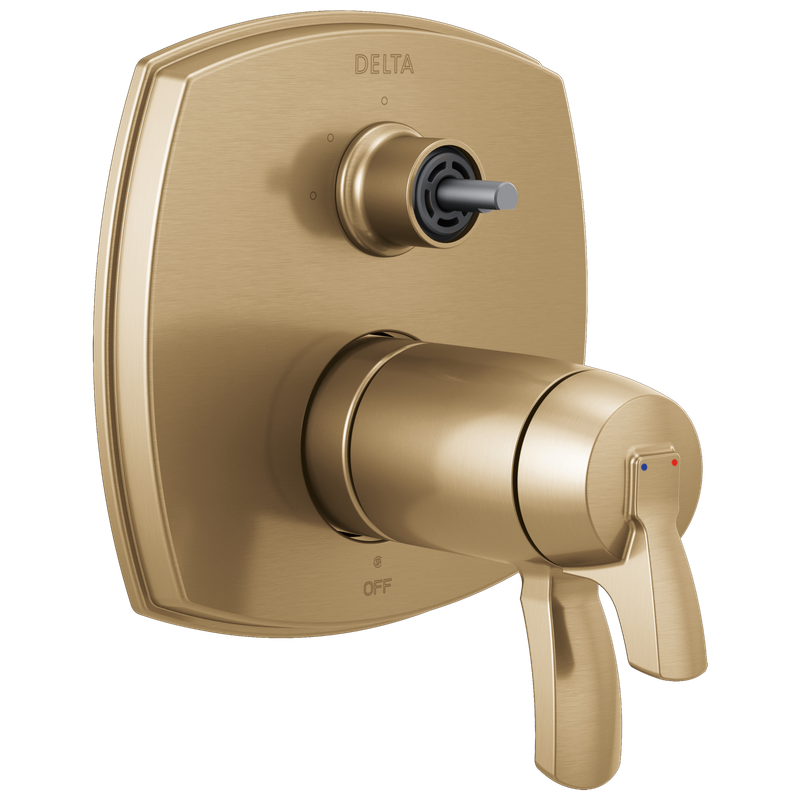 Delta Stryke® 17 Thermostatic Integrated Diverter Trim with Three Function Diverter Less Diverter Handle