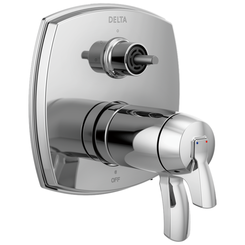 Delta Stryke® 17 Thermostatic Integrated Diverter Trim with Three Function Diverter Less Diverter Handle