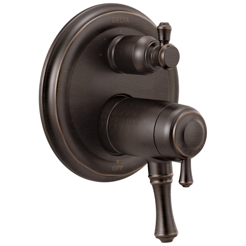 Delta Cassidy® Traditional 2-Handle TempAssure® 17T Series Valve Trim with 3-Setting Integrated Diverter