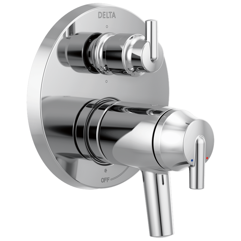Delta Trinsic® Contemporary Two Handle TempAssure® 17T Series Valve Trim with 6-Setting Integrated Diverter